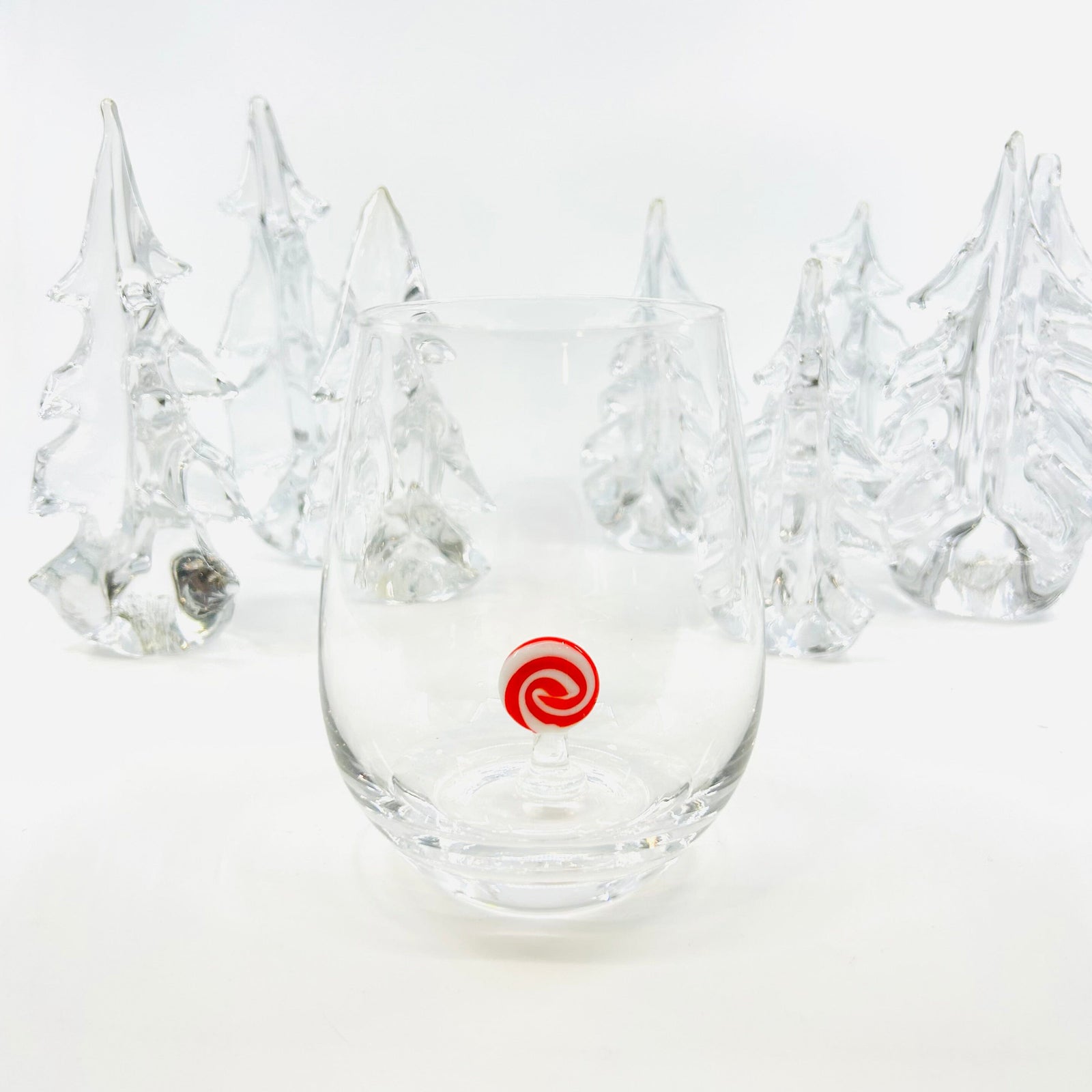 Black Friday Holiday Wine Glass, Peppermint Swirl Decor Trade-Cie 