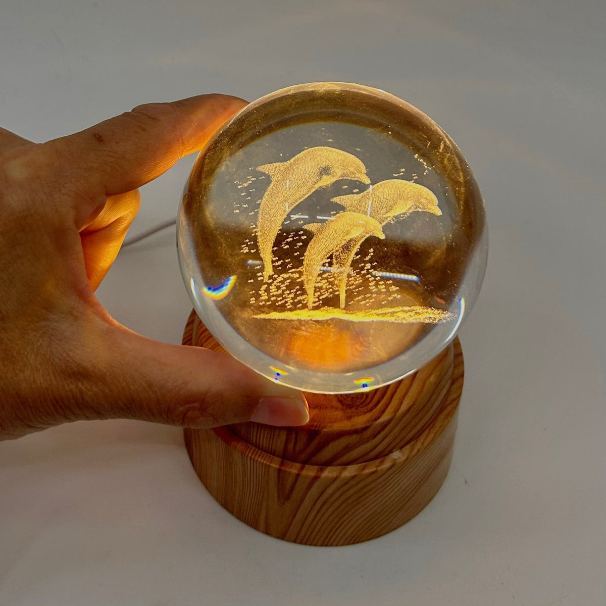 Dolphin Rotating Crystal Ball Lamp CALLA PRODUCTS 