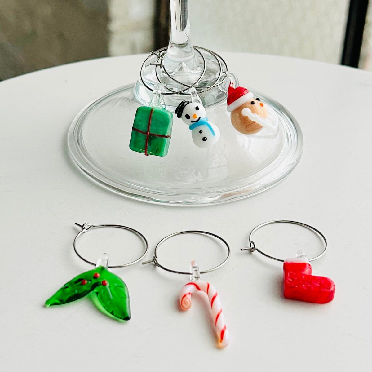 Glass Icon Wine Glass Charms Creative Co-Op 