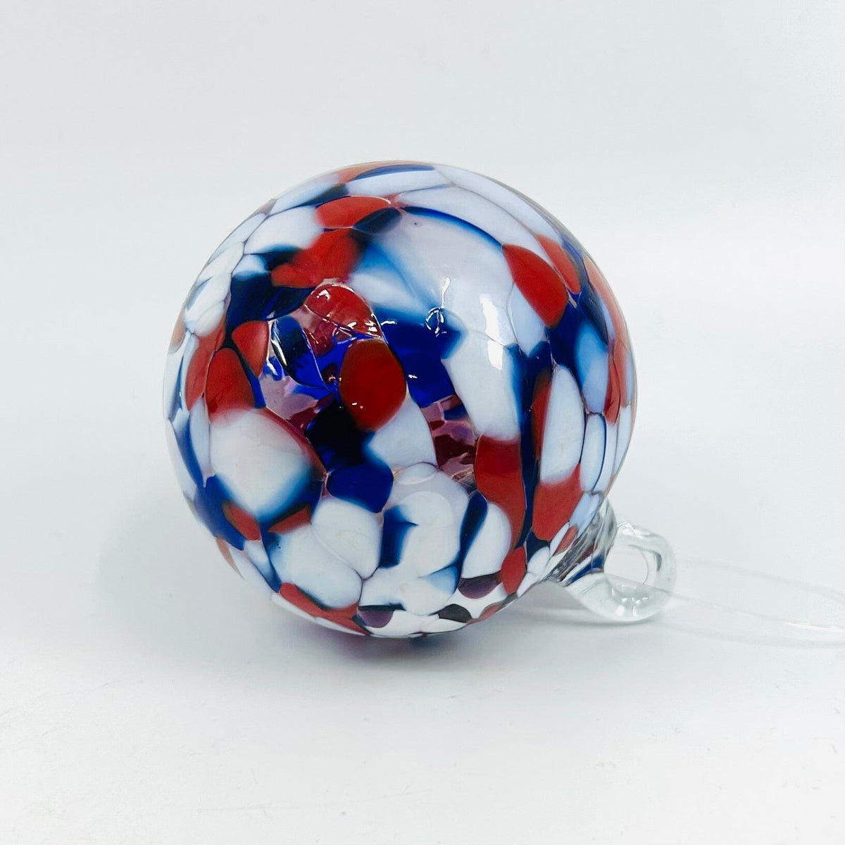 Ornament, Red White and Blue Ornament Luke Adams Glass Blowing Studio 