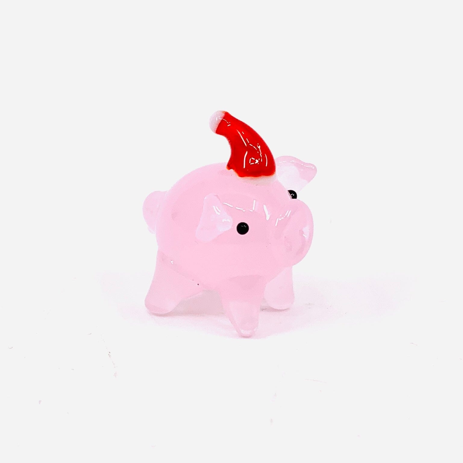 Tiny Glass Santa Piggy Miniature GANZ 
