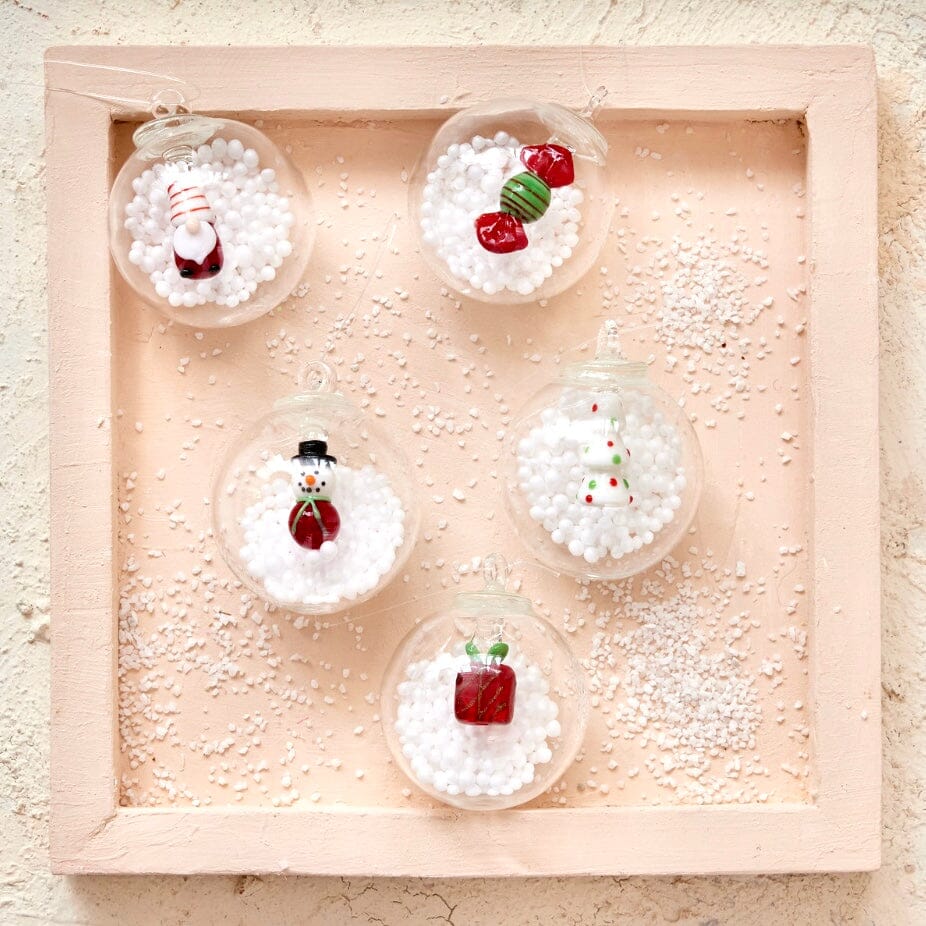 Glass Snow Globe Ornament, Gnome Decor Creative Co-op 