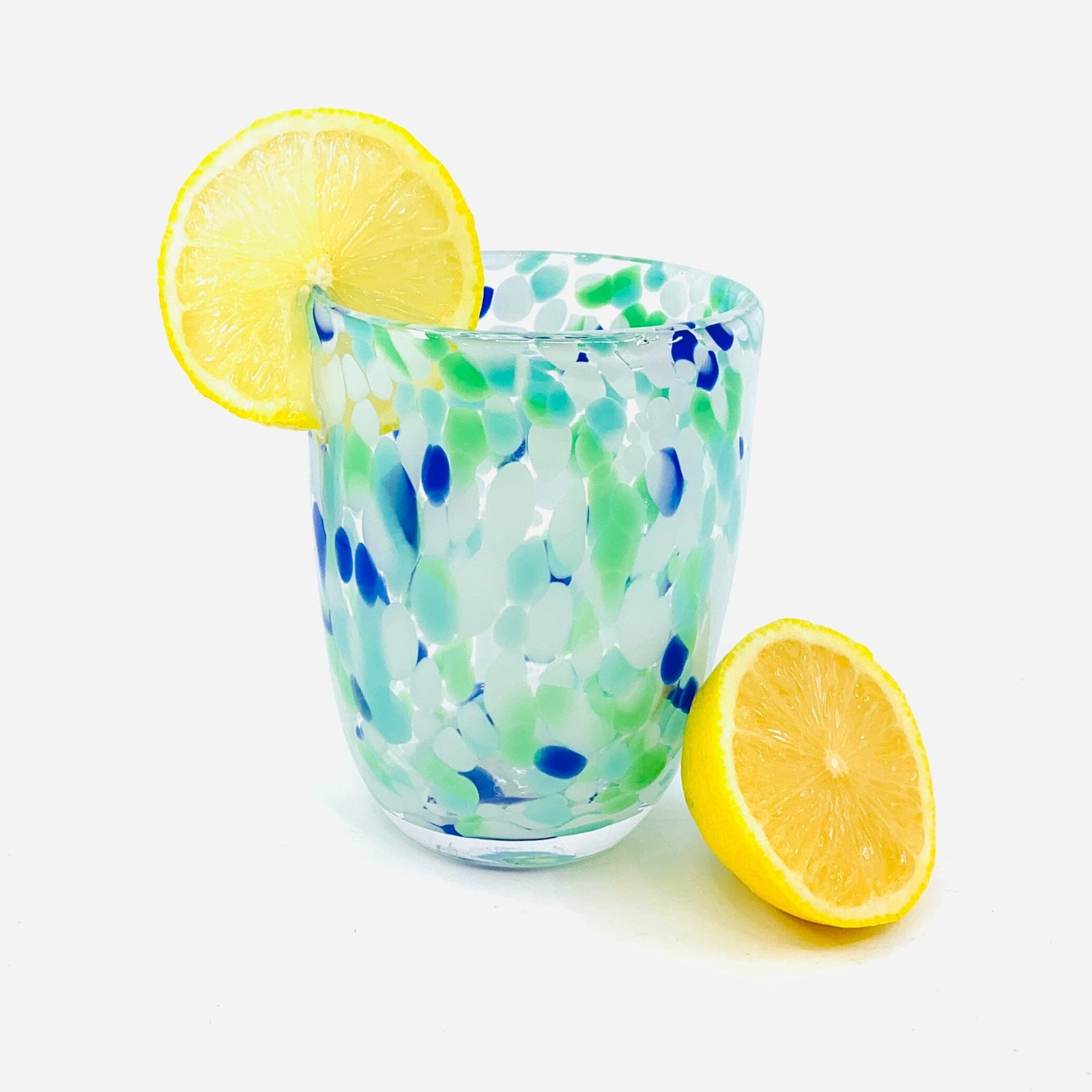 Spotted Glass Tumbler, Mint Decor One Hundred 80 Degrees 