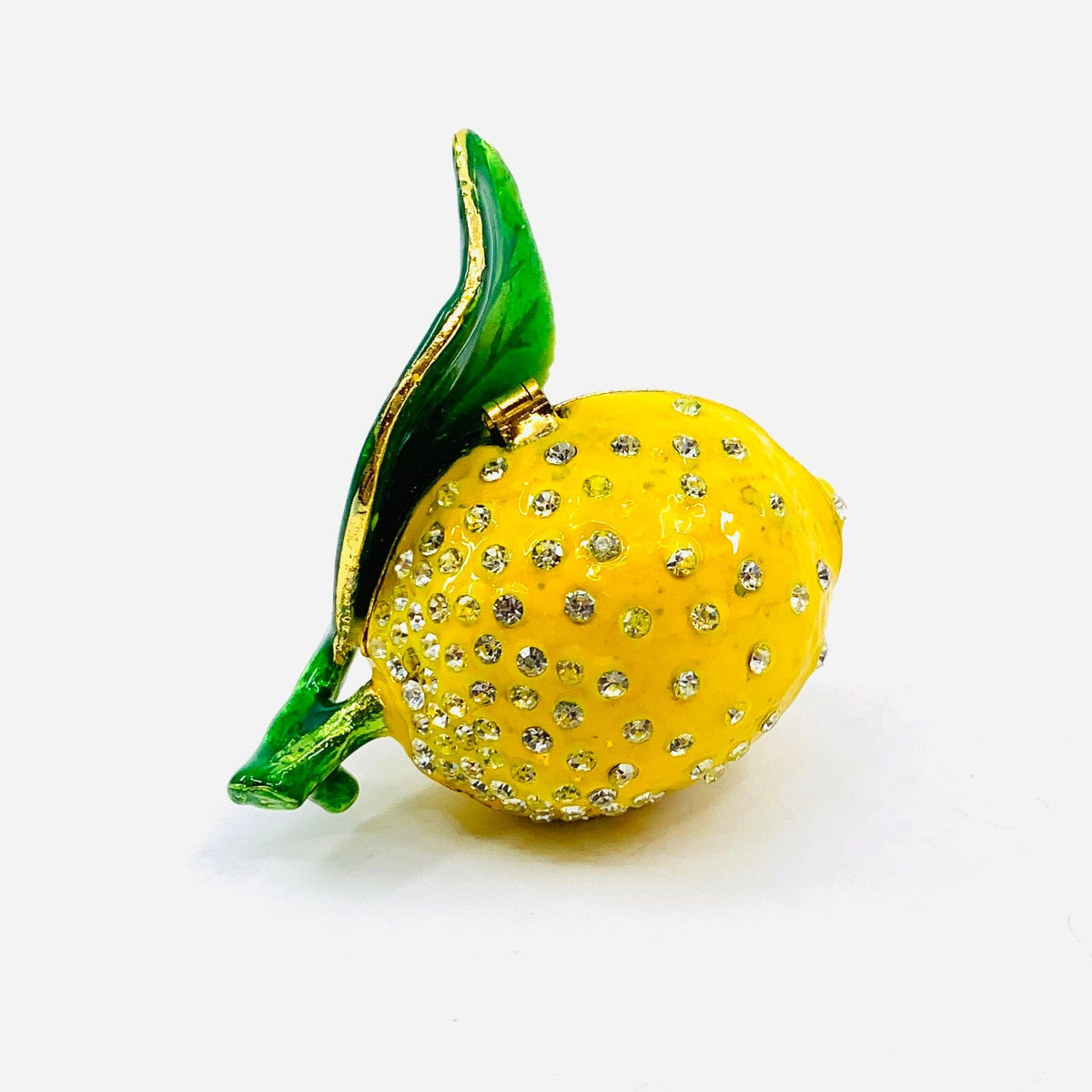 Bejeweled Enamel Trinket Box - Lemon Decor Creative Co-Op 