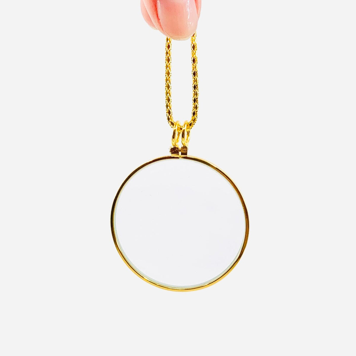 Gold Magnifying Glass Necklace Jewelry AB 
