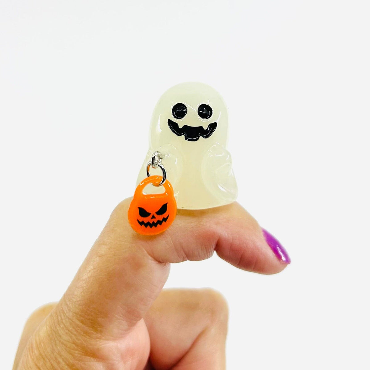 Miniature Glass Glow in The Dark Ghosts, Bucket - 