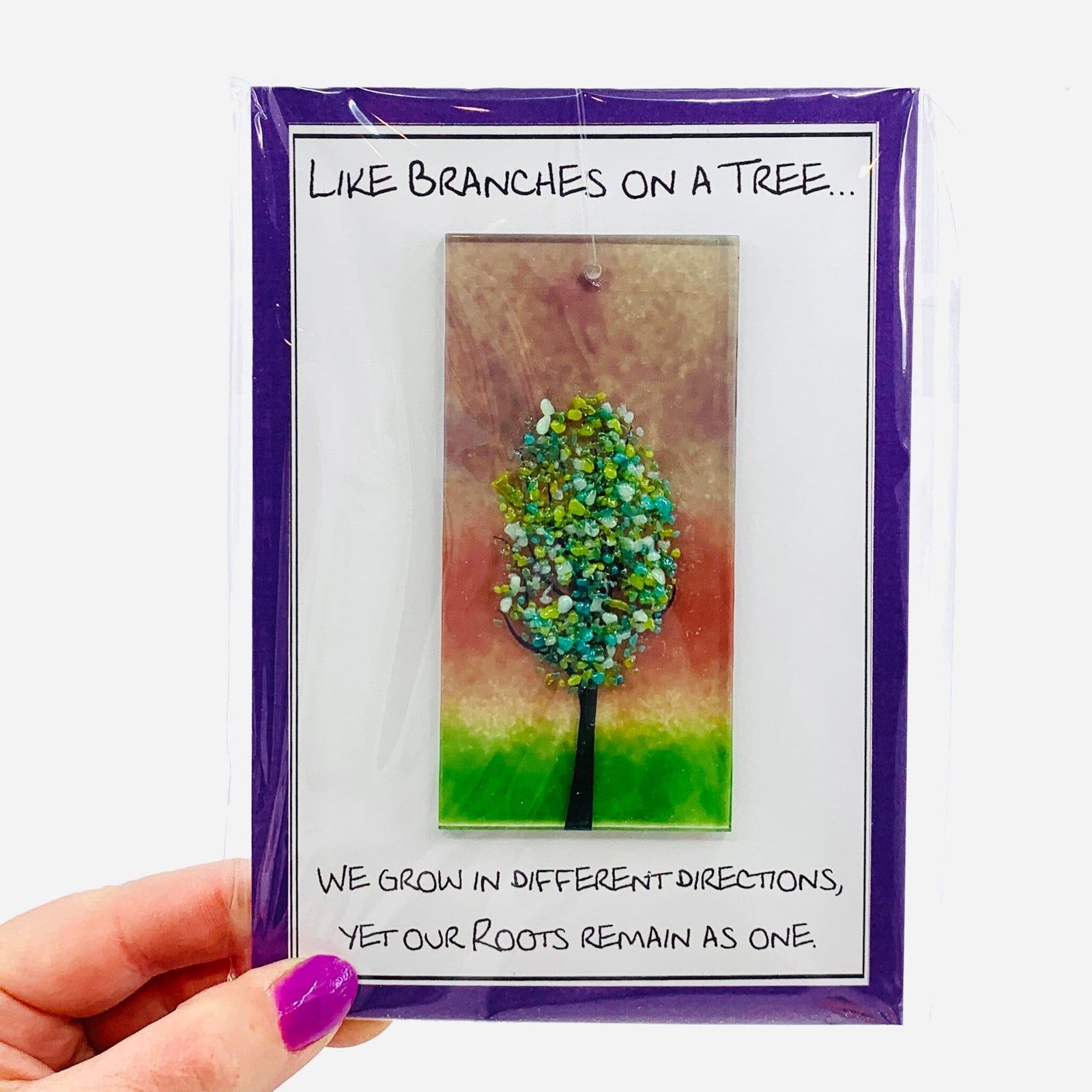 Fused Glass "Like Branches on a Tree” Suncatcher 17 Decor Glimmer Glass Gifts 