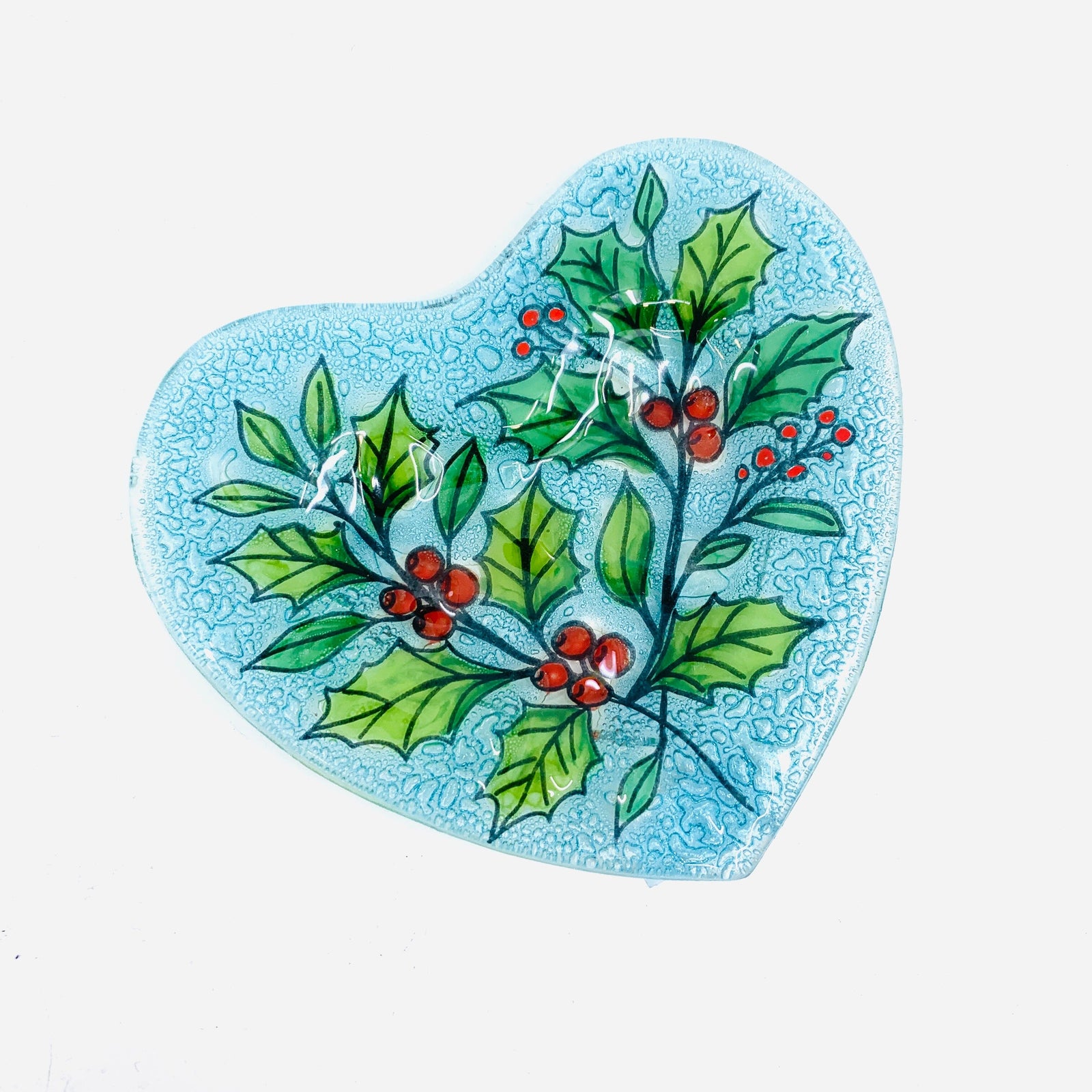 Fair Trade Heart Plate 9 - Holly Dishware Pam Peana 