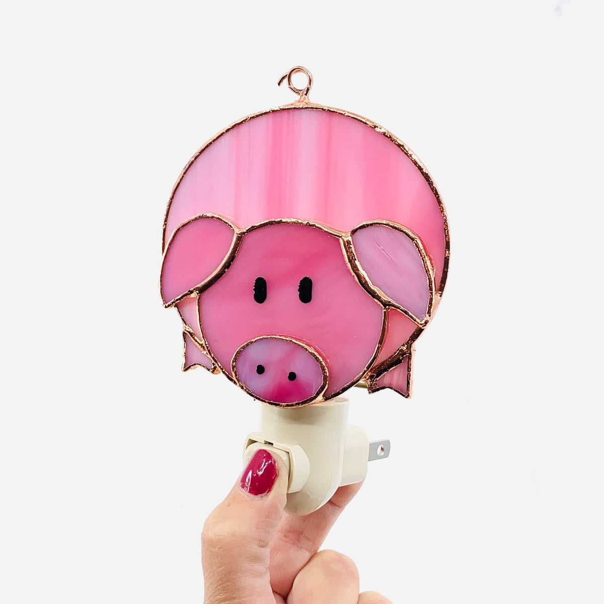 Stained Glass Pig Nightlight Decor Gift Essentials 