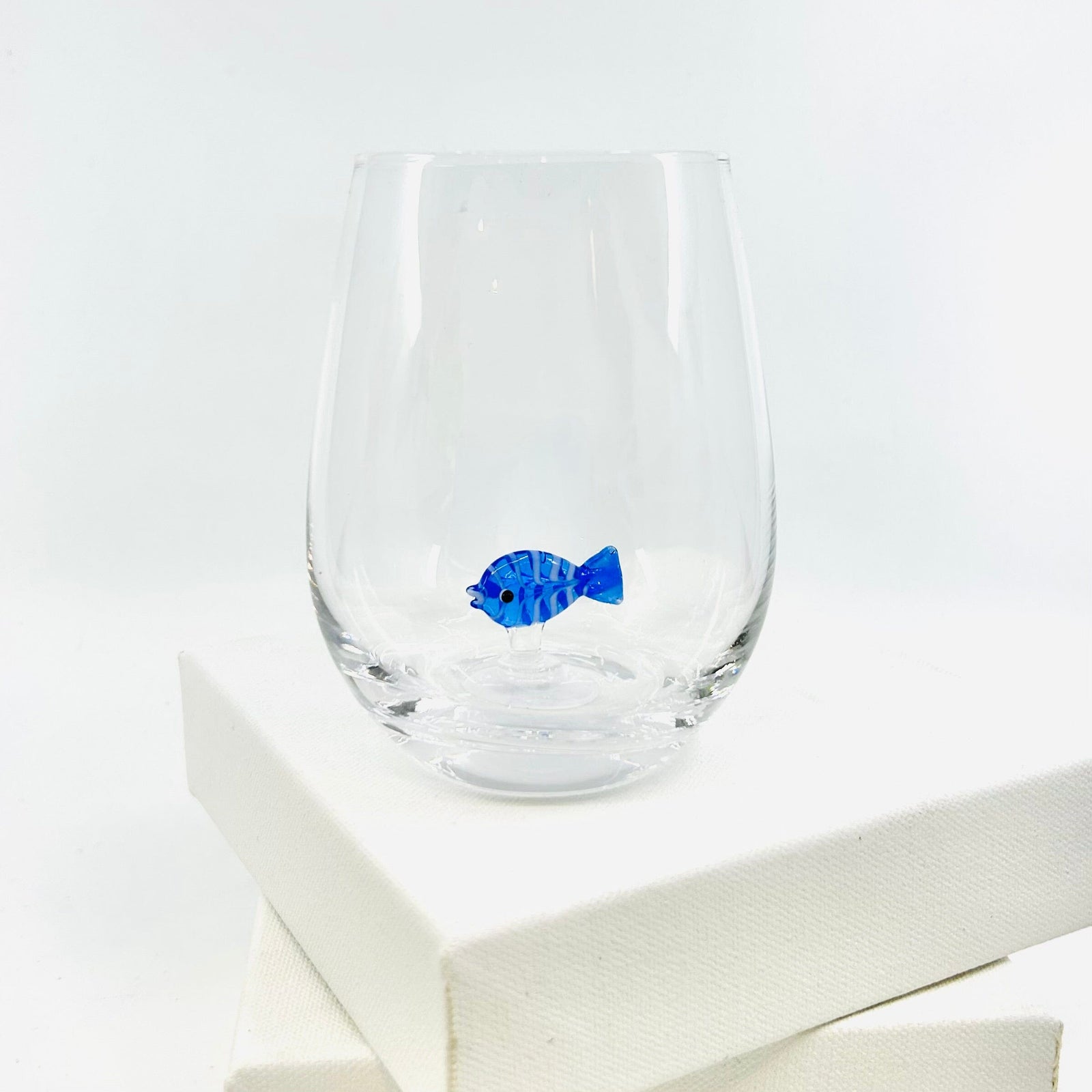 Tiny Animal Large Pour Wine Glass, Fish Decor Creative Co-Op 