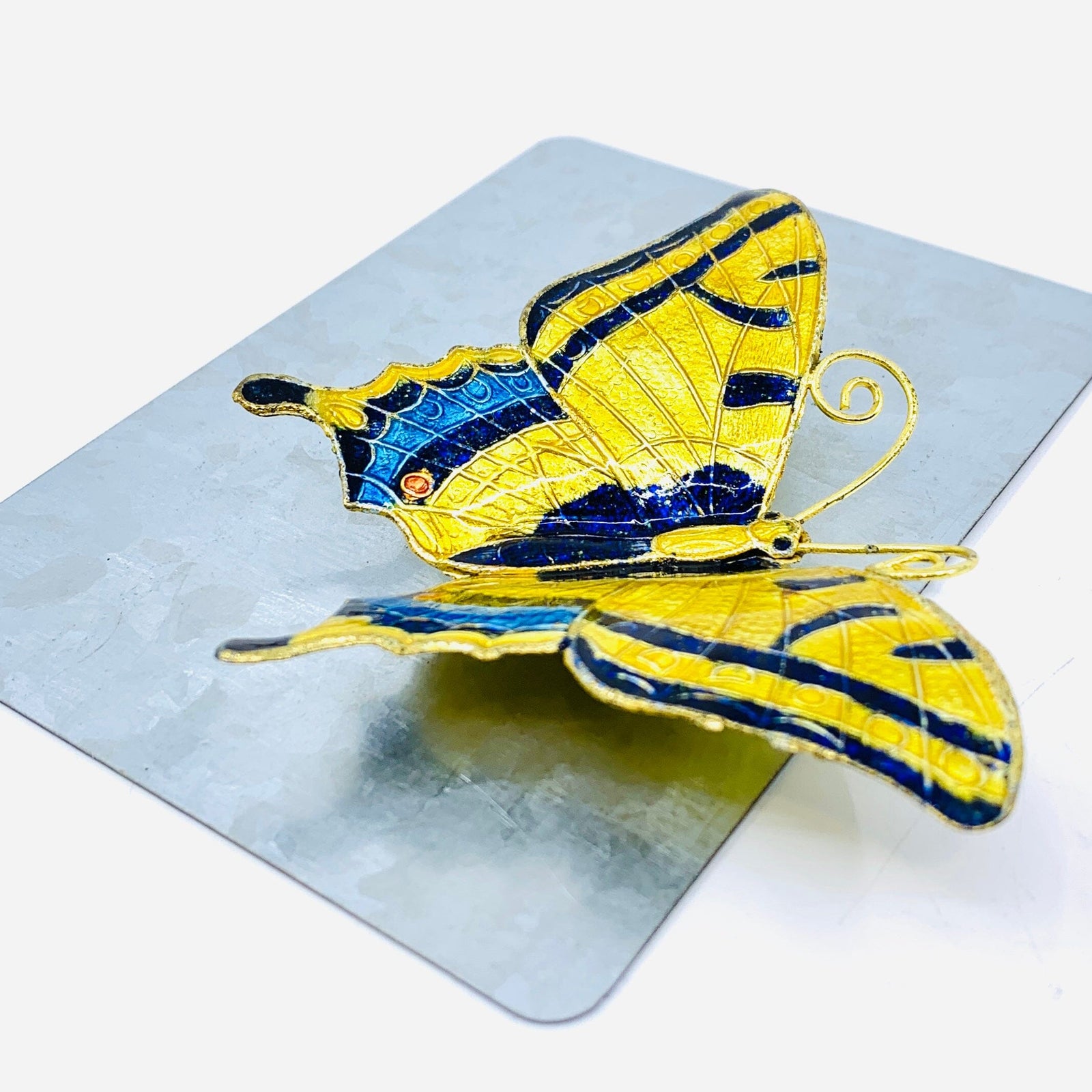 Pewter Enameled Butterfly Magnets -2 Decor Kubla Craft 