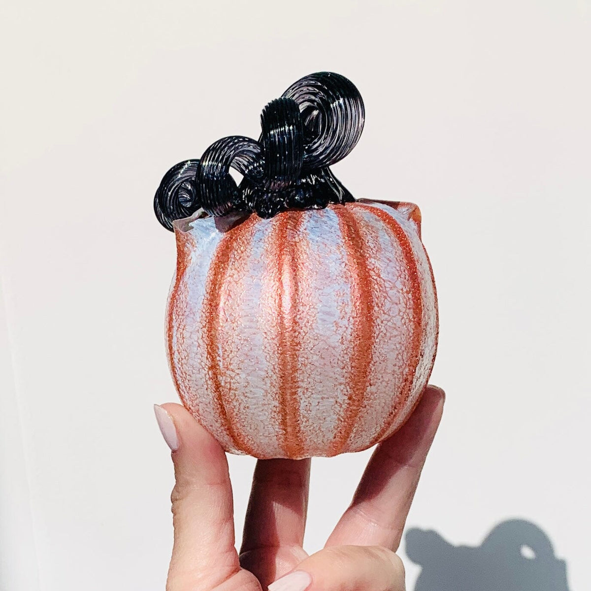 Daily Shimmer Catkin 1197 Daily Pumpkin Luke Adams Glass Blowing Studio 