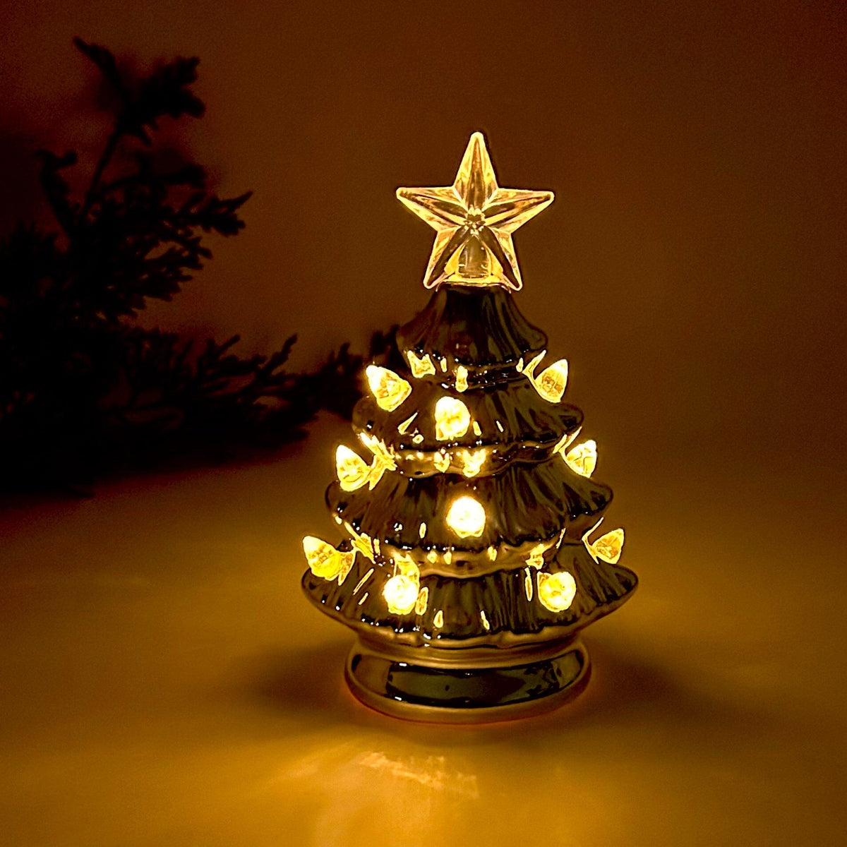 Metallic Lite-Up Tree, Warm Silver One Hundred 80 Degrees 