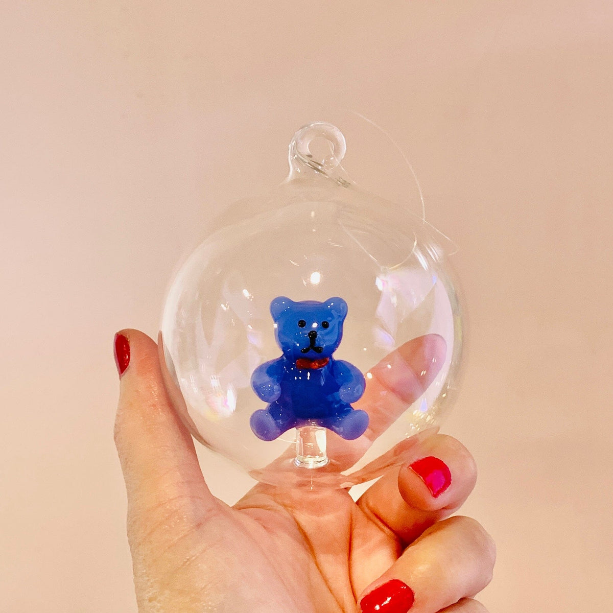 Glass Icon Ornament, Teddy Bear ICHENDORF 