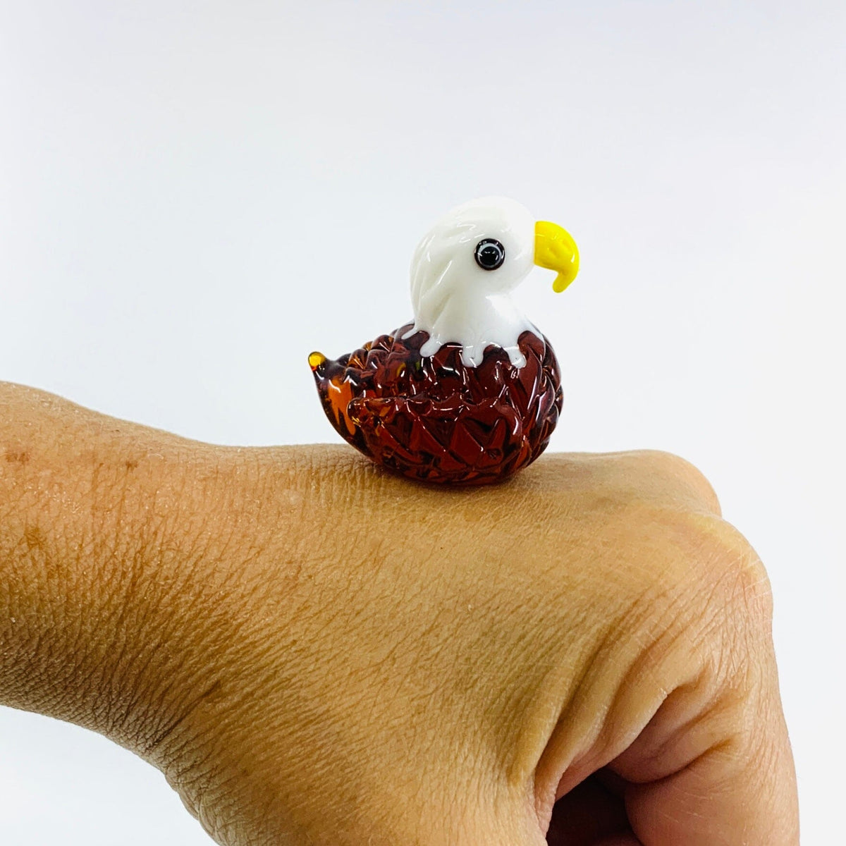 Bald Eagle - Mini Glass Rubber Duck Miniature Alex 