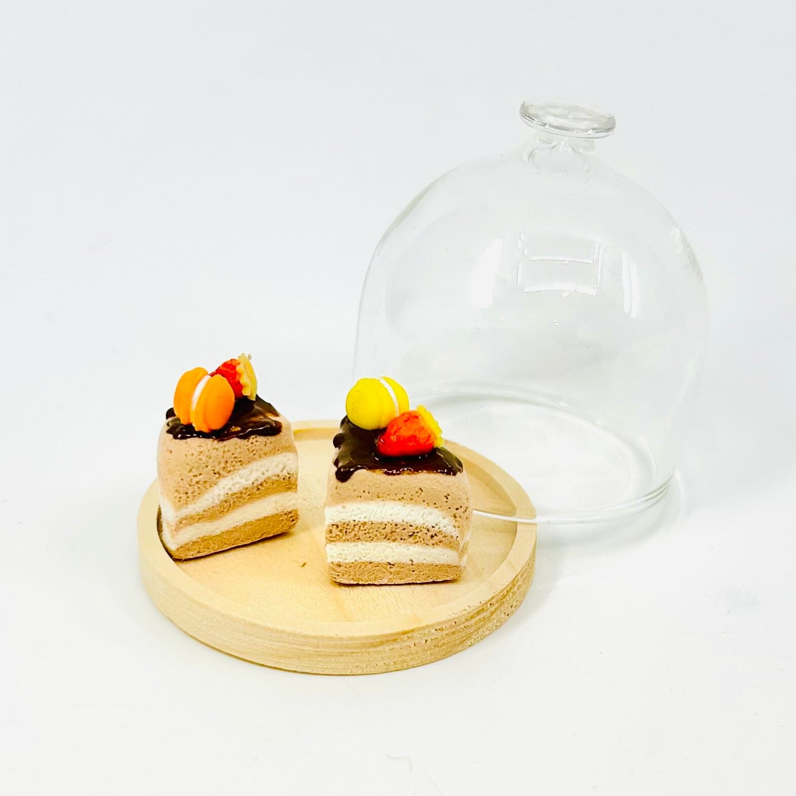 Tiniest Italian Rum Cake with Glass Dome Miniature - 