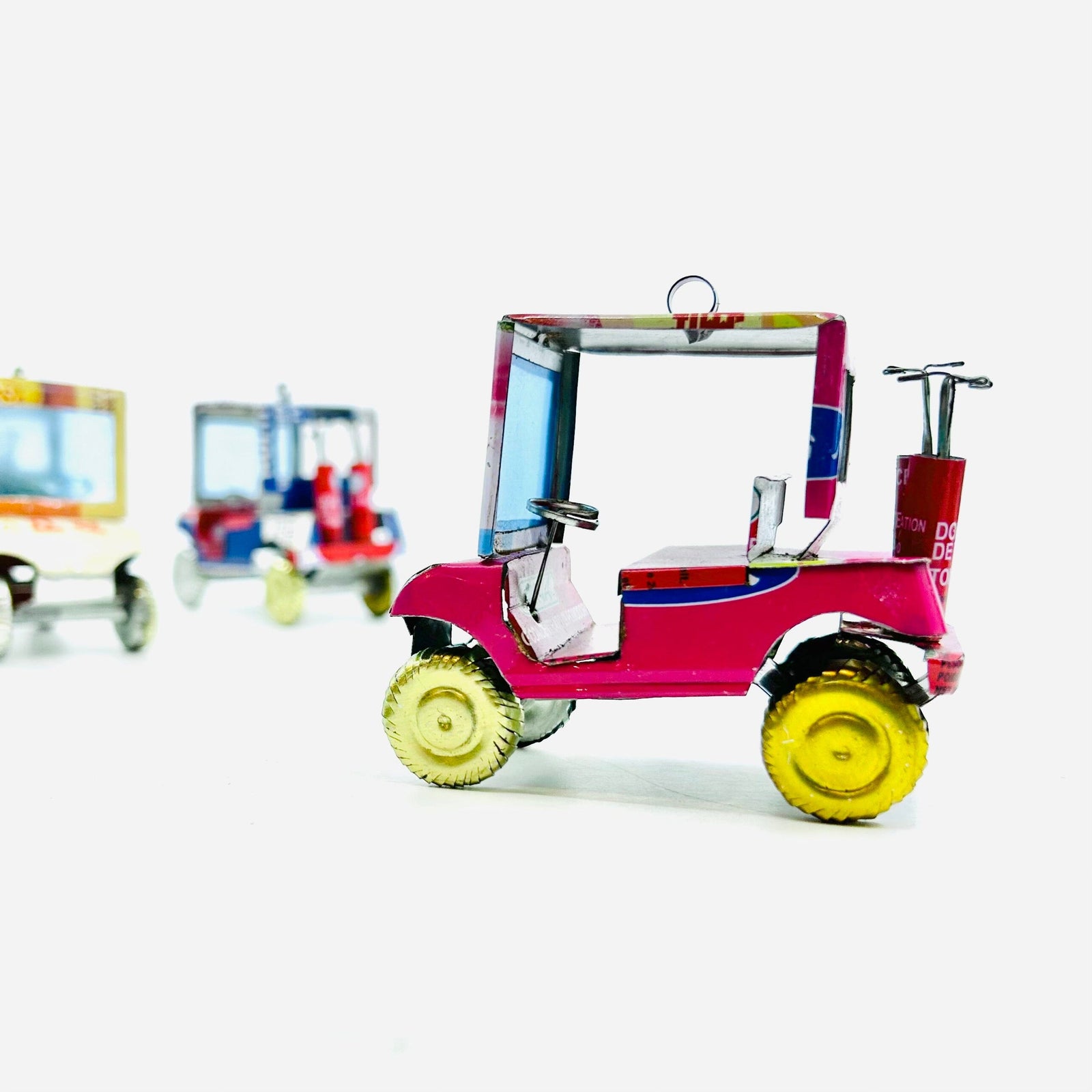 Hanging Recycled Tin Golf Cart Miniature East Africa Co. 