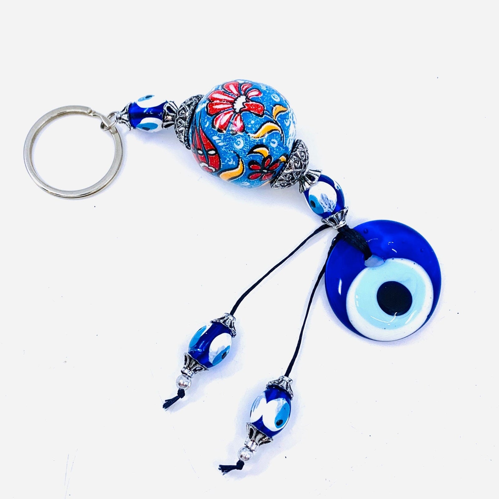 Evil Eye Ceramic Key Chain 3 Natto USA 