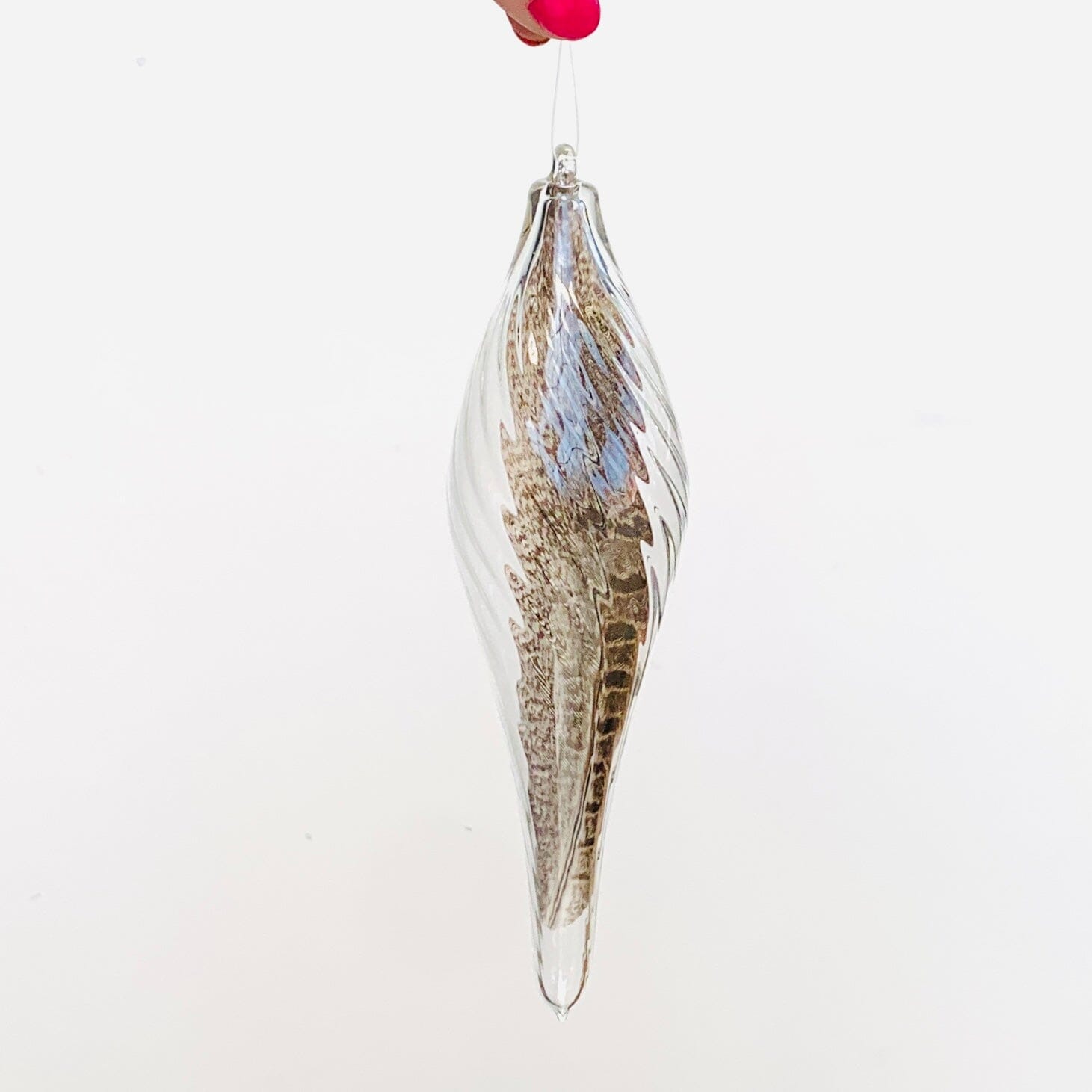 Artisan Feather Ascension Ornament, Ringneck Pheasant 1 TriSymbolize Glass 