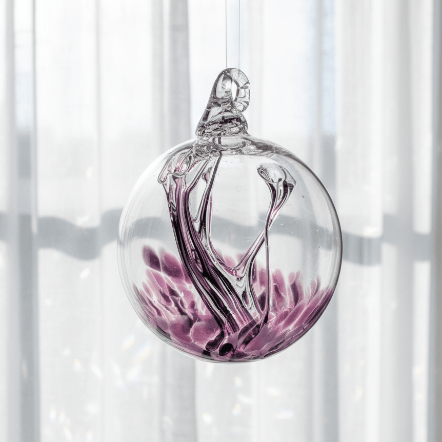 6" Wish Ball Ornament, Purple Crush Wish Ball Luke Adams Glass Blowing Studio 