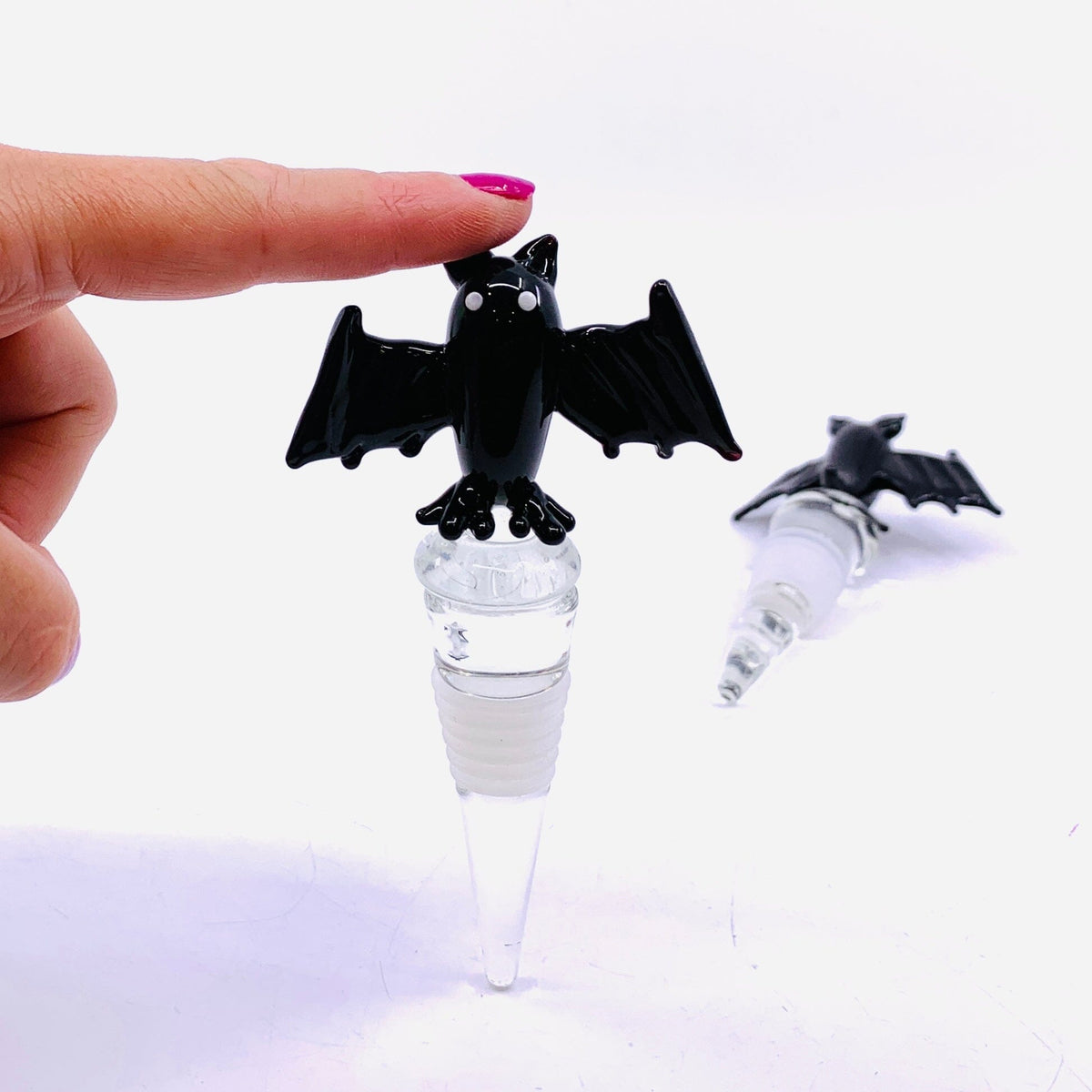 Spooky Glass Bottle Stopper, Bat - 