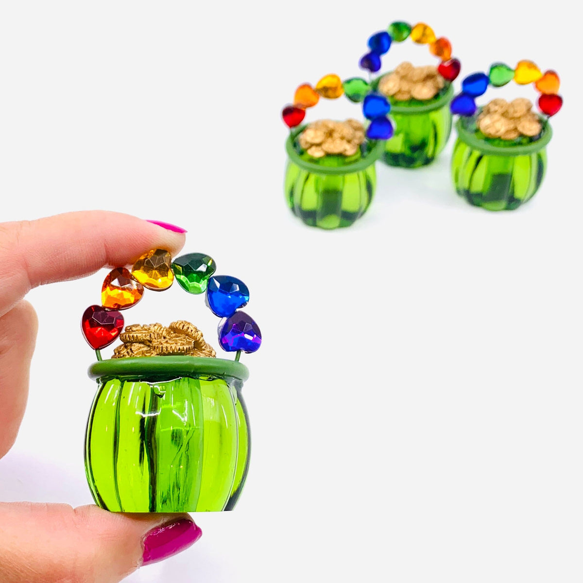 Acrylic Rainbow Lucky Pot of Gold Ornament GANZ 