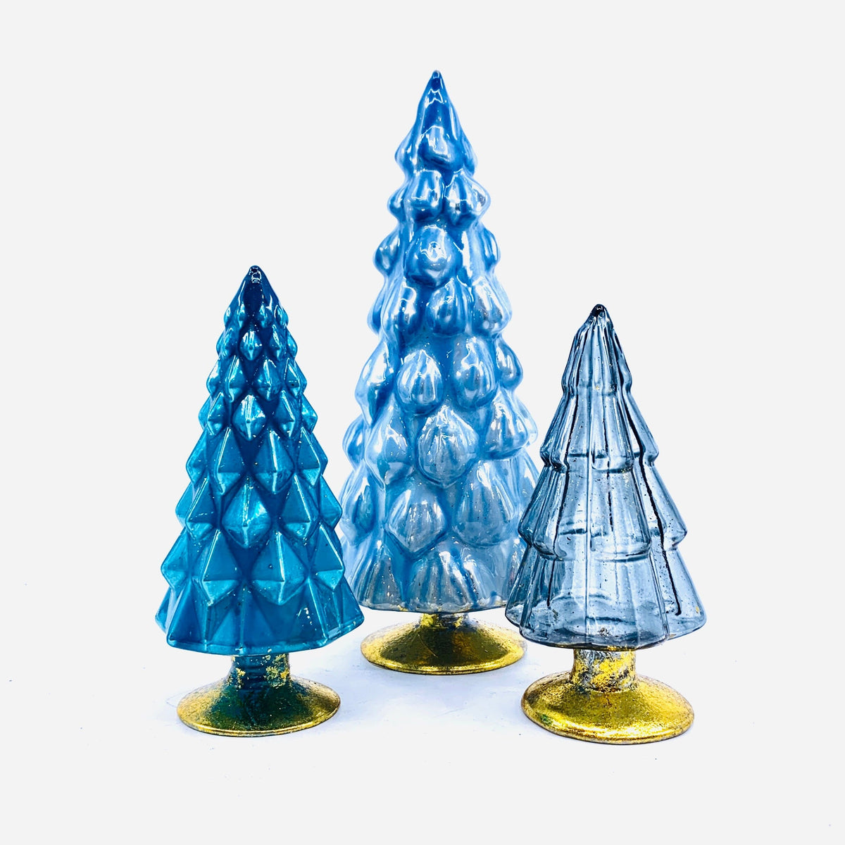 Rainbow Hue Glass Trees, Blue Cody Foster & Co 