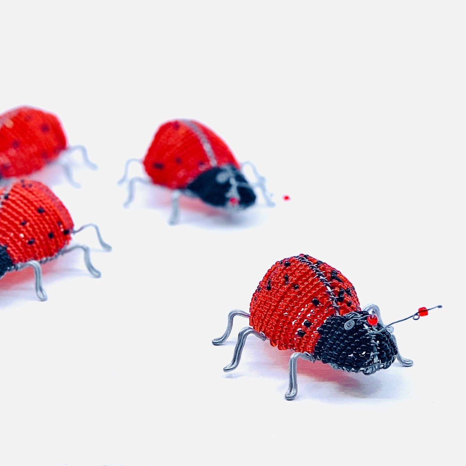 Beaded Lady Bug Decor African Modern 