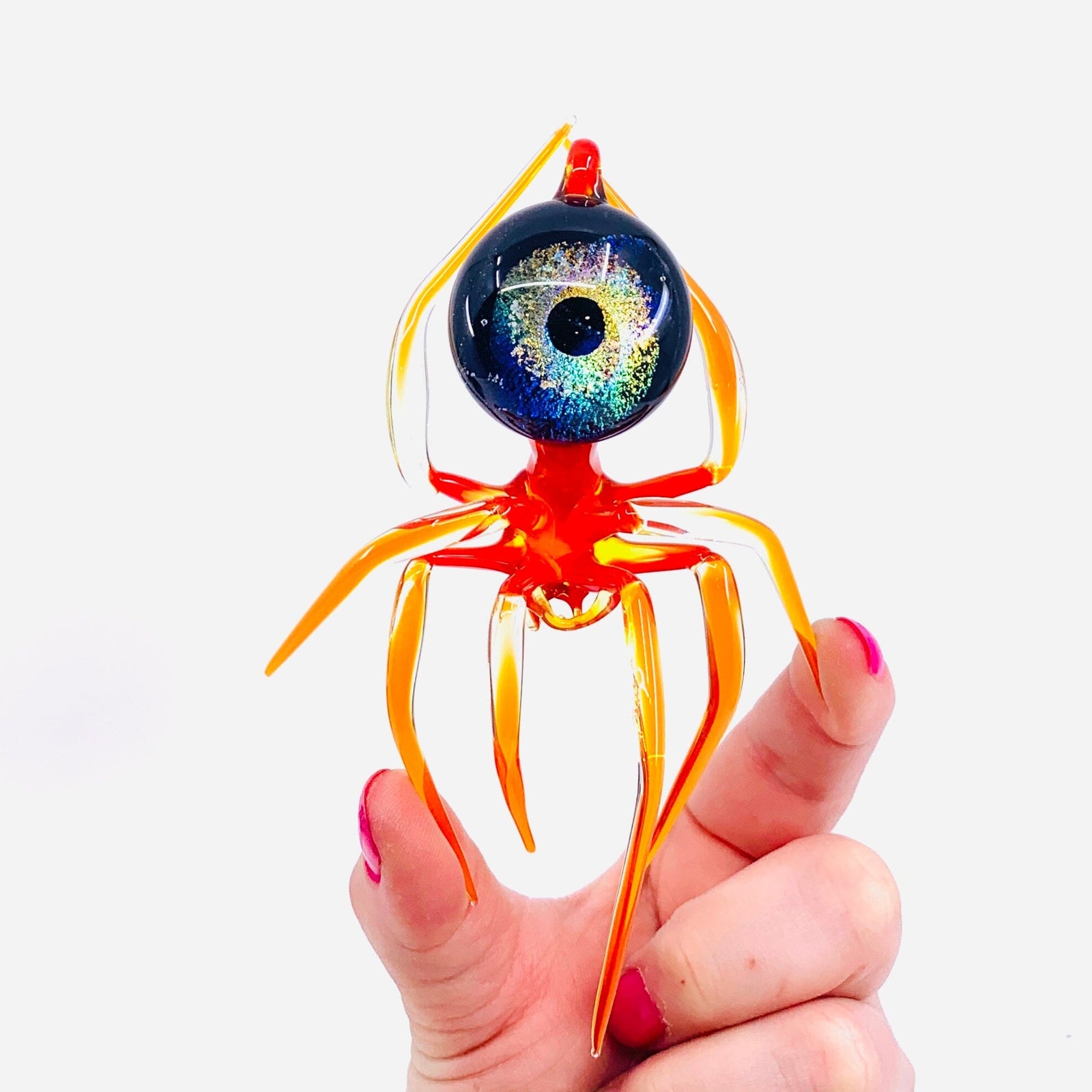 Glass Galaxy Spider Ornament, 33 Ornament WGK Glass Art Inc 