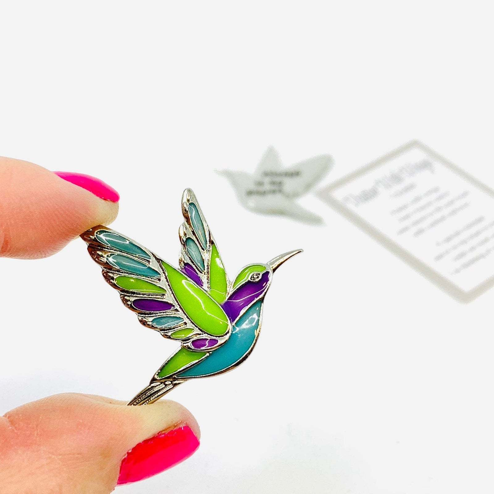 Visitor with Wings Pocket Charm PT 133 Hummingbird Miniature GANZ 