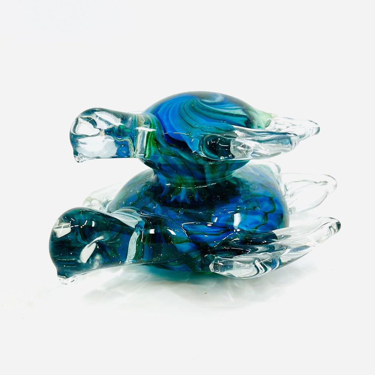 Glass Sea Turtle and Baby Paperweight Miniature Chesapeake Bay 