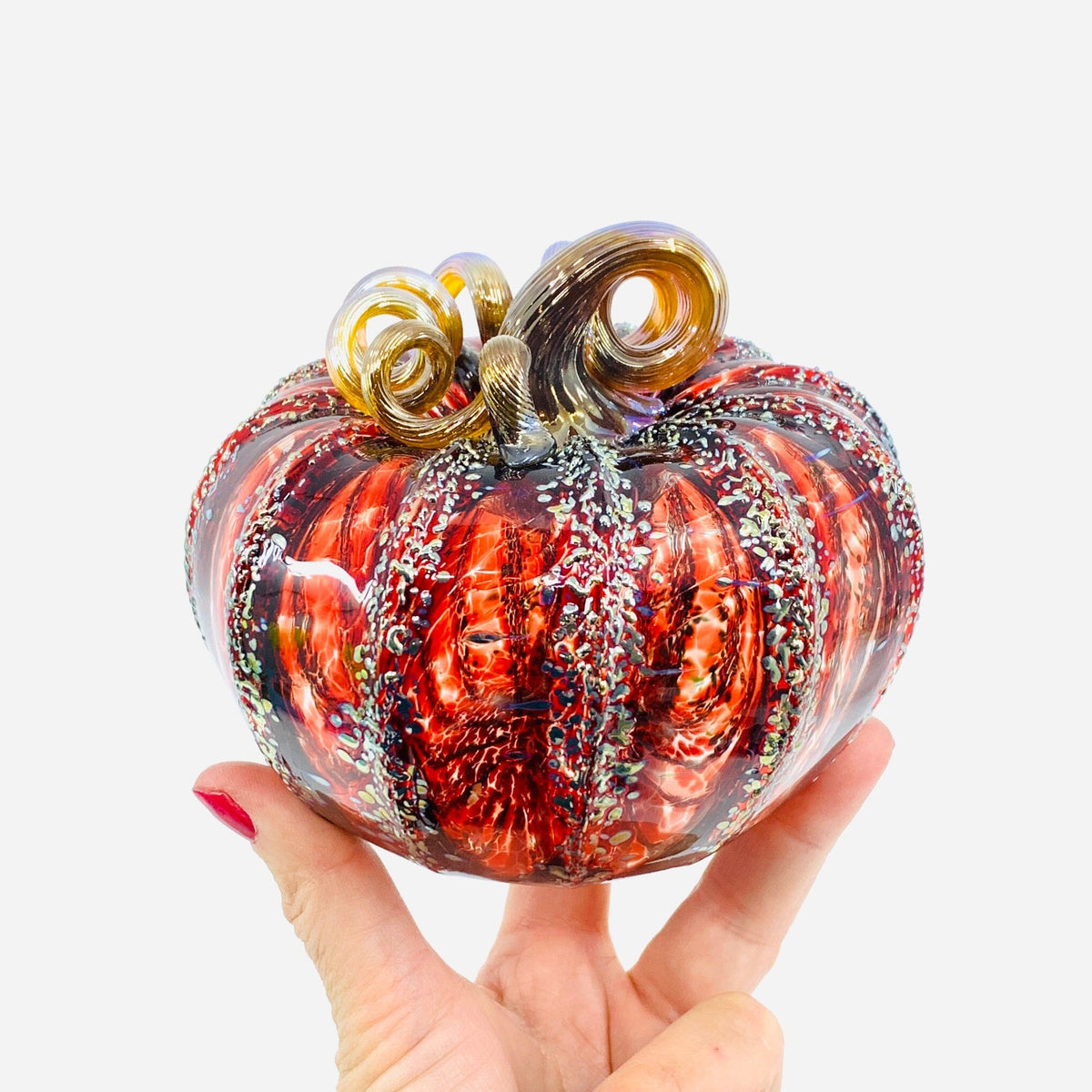 Daily Pumpkin 2145 Holiday Squat and Mercury Tree Ornament Gabby Luke Adams Glass Blowing Studio 