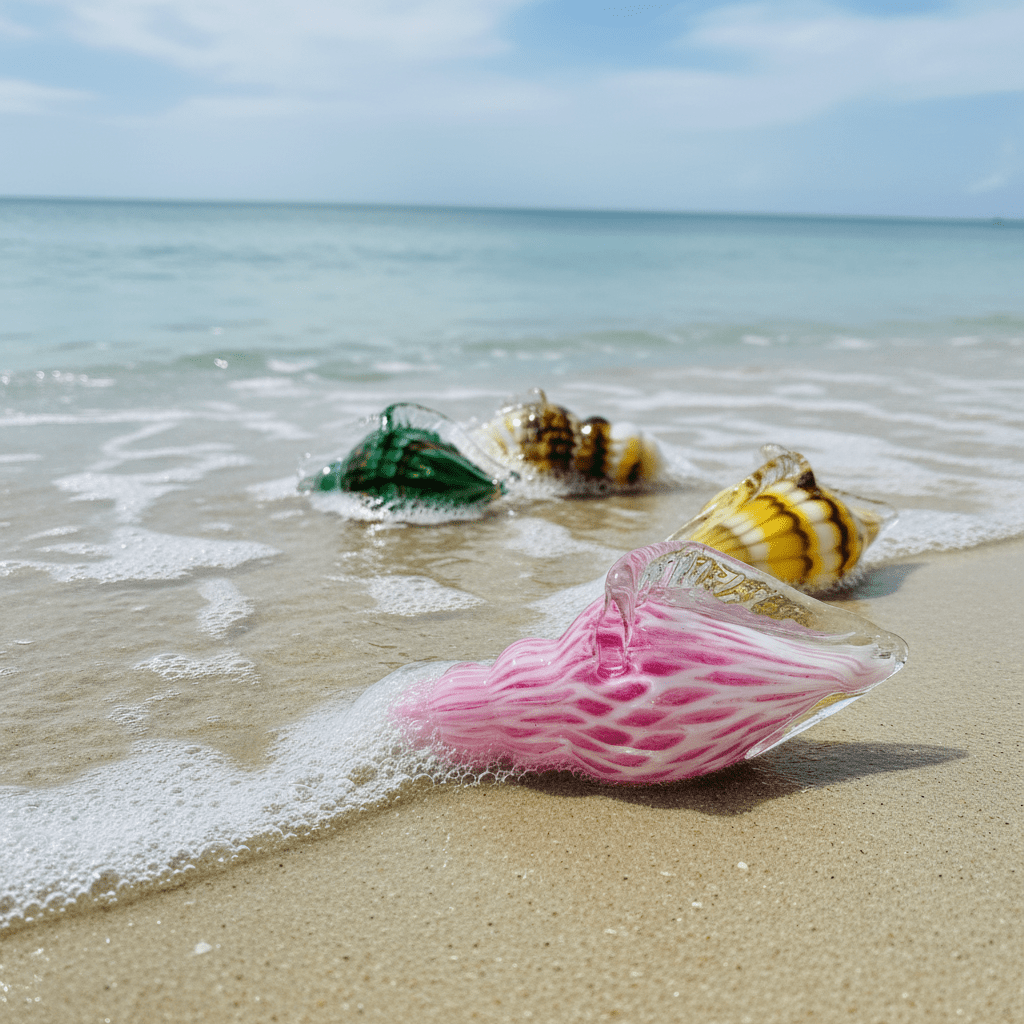 Glass Seashell, Pink Decor Chesapeake Bay 