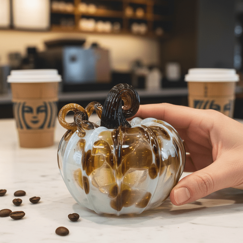 Coffee Bean Barista Squat Pumpkin Inspo Luke Adams Glass Blowing Studio 
