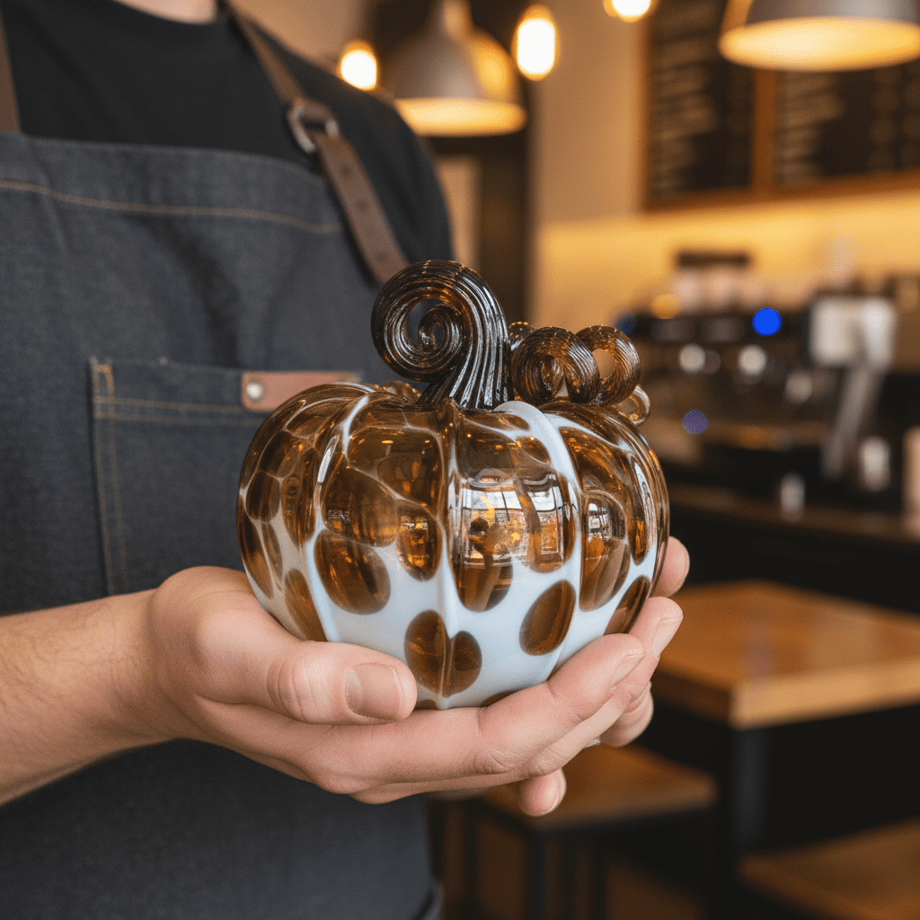 Coffee Bean Barista Squat Pumpkin Inspo Luke Adams Glass Blowing Studio 