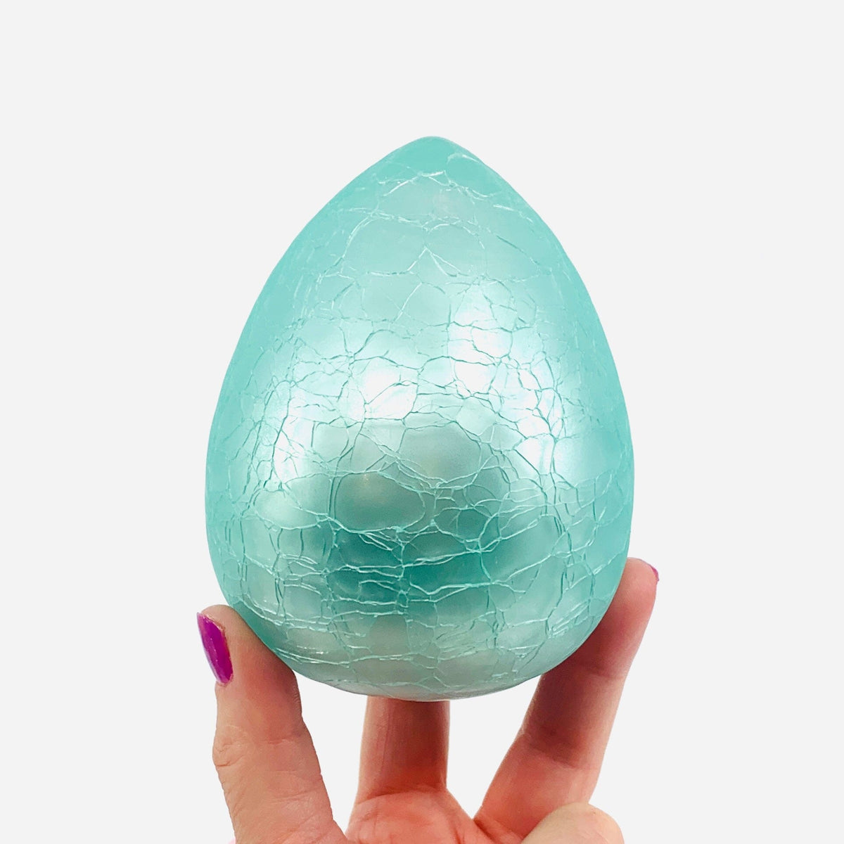 Blown Crackle Eggs, Opaque Mint Diamond Star 