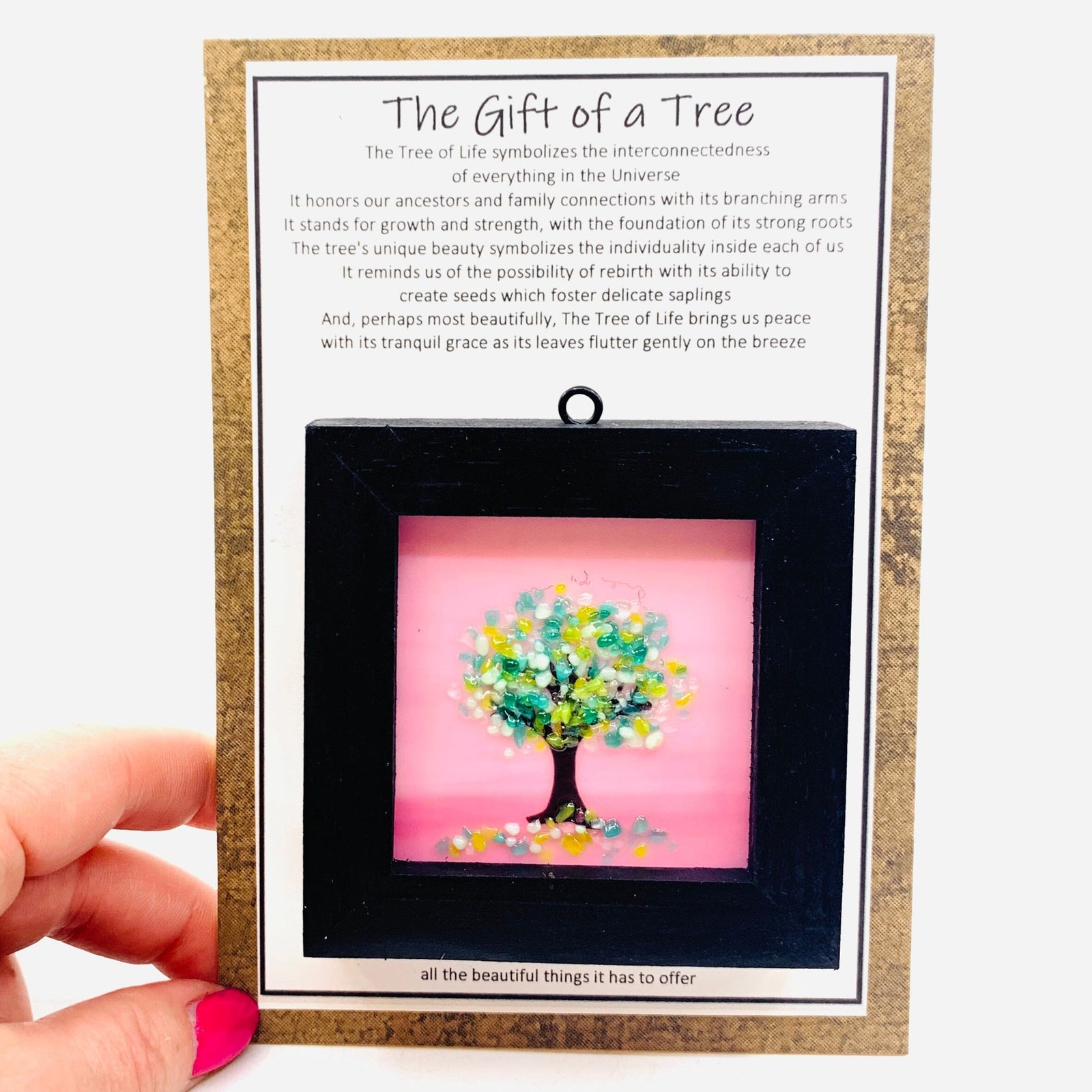 Fused Glass Tree of Life Shadow Box 186 Decor Glimmer Glass Gifts 