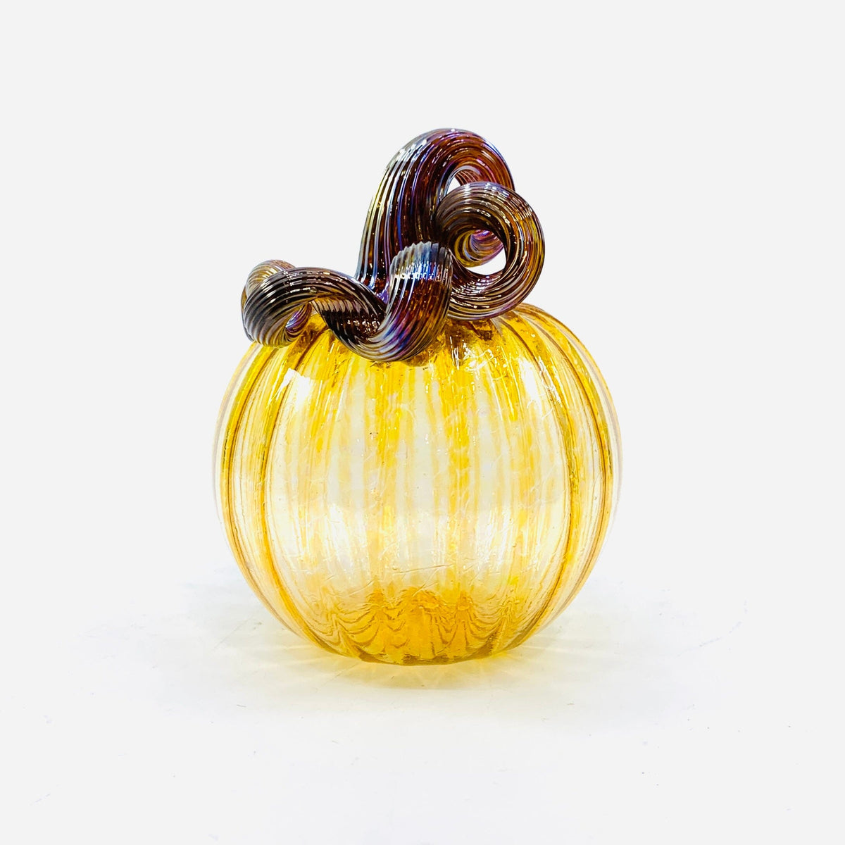November Birthstone Pumpkin, Citrine Pumpkin Luke Adams Glass Blowing Studio 