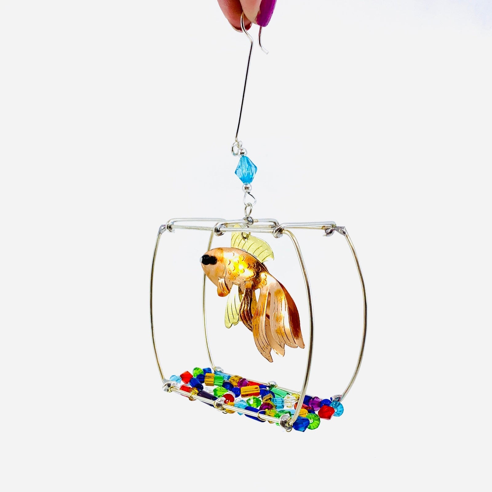 Mixed Metal Ornament, Goldfish Bowl 2 Ornament Pilgrim Imports 