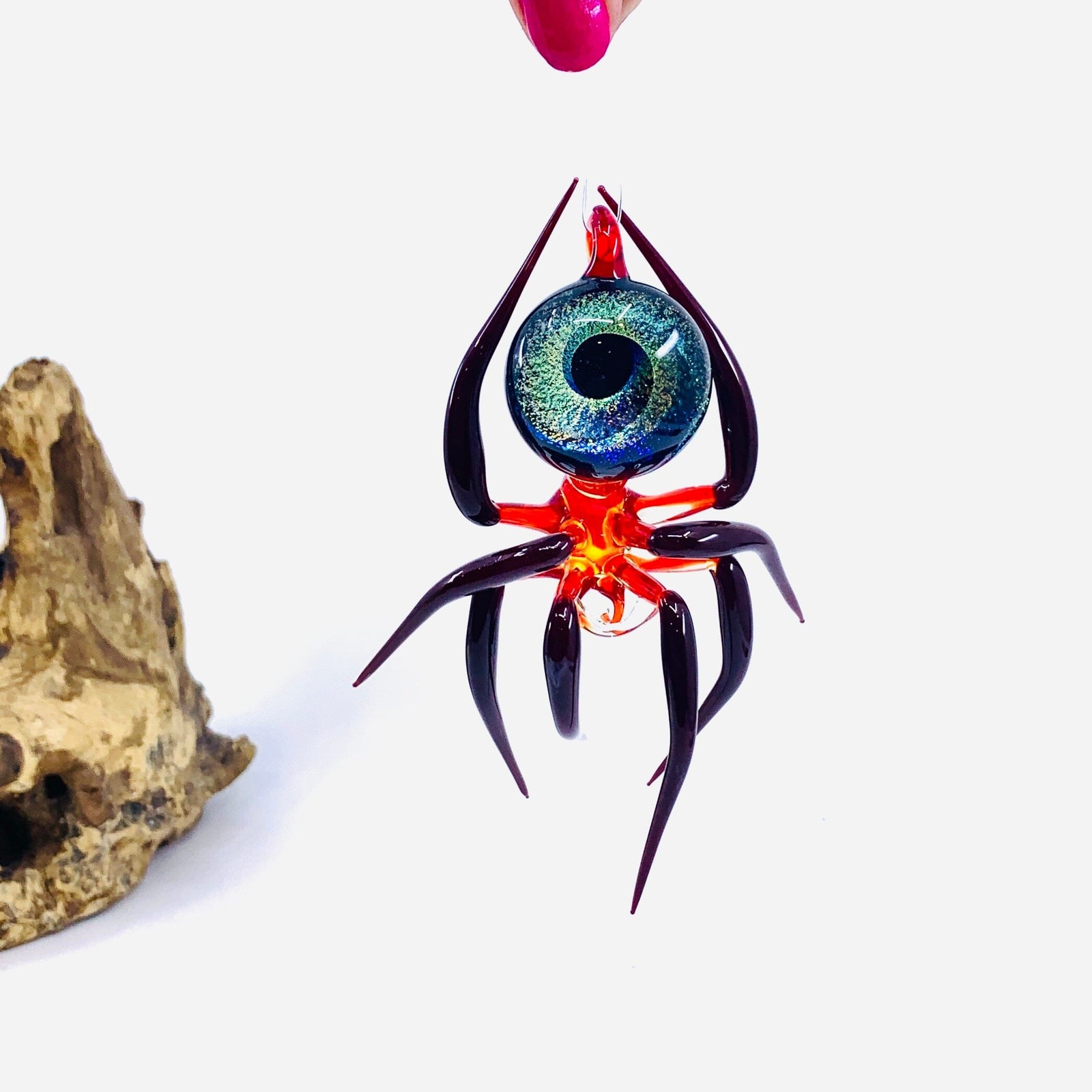 Glass Galaxy Spider Ornament, 17 Ornament WGK Glass Art Inc 