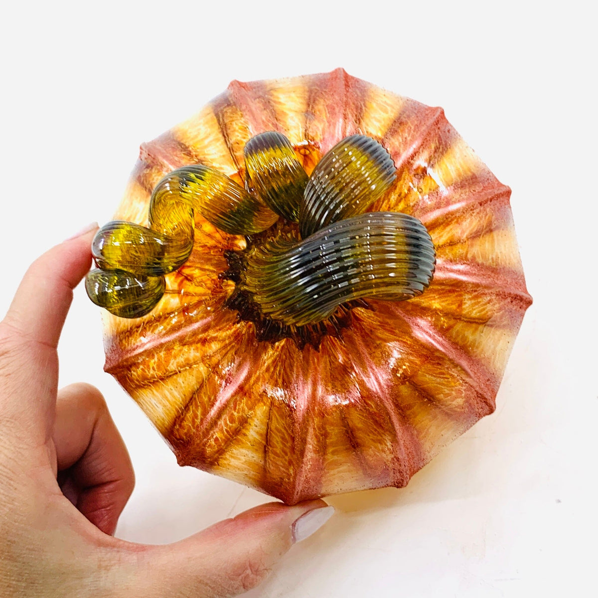 Daily Pumpkin 590 Fall Shimmer Squat Daily Pumpkin Luke Adams Glass Blowing Studio 