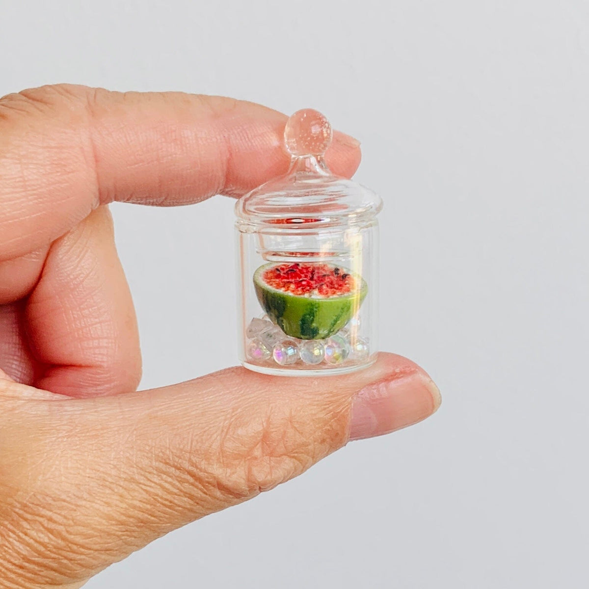 Tiniest Glass Jar of Watermelon Miniature - 