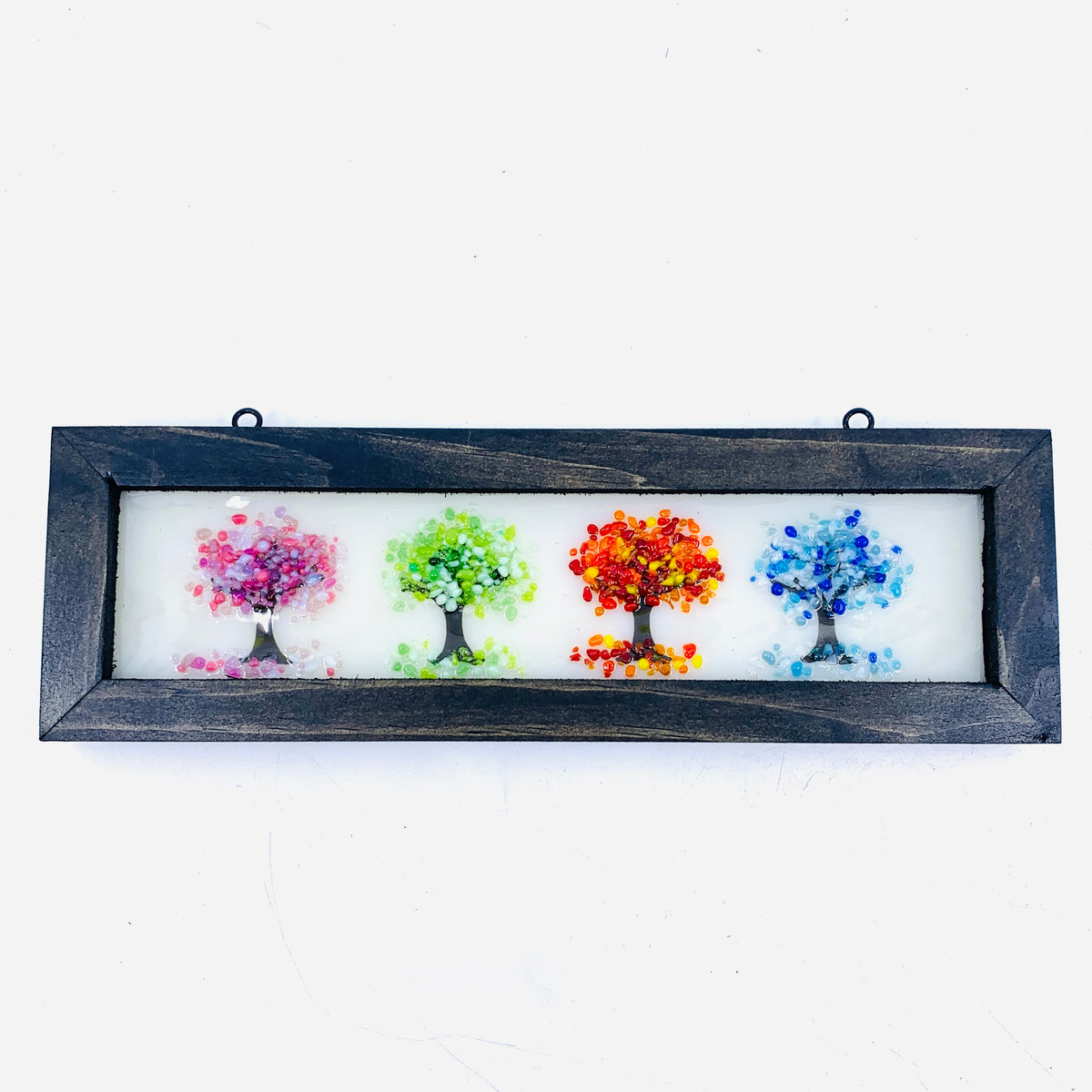 Fused Glass Tree of Life Shadow Box 4, Four Seasons Large