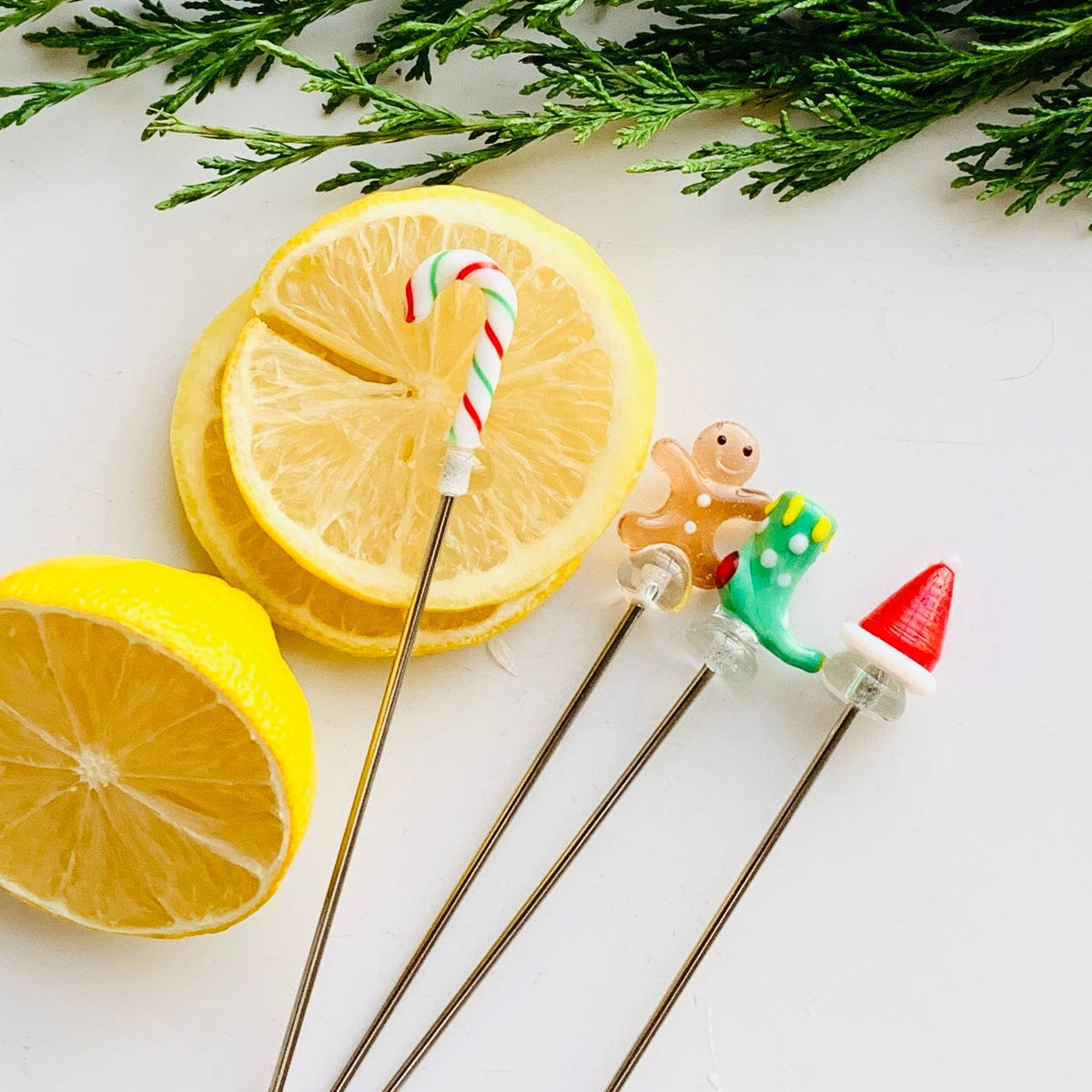 Glass Holiday Icon Appetizer Picks Creative Co-Op 