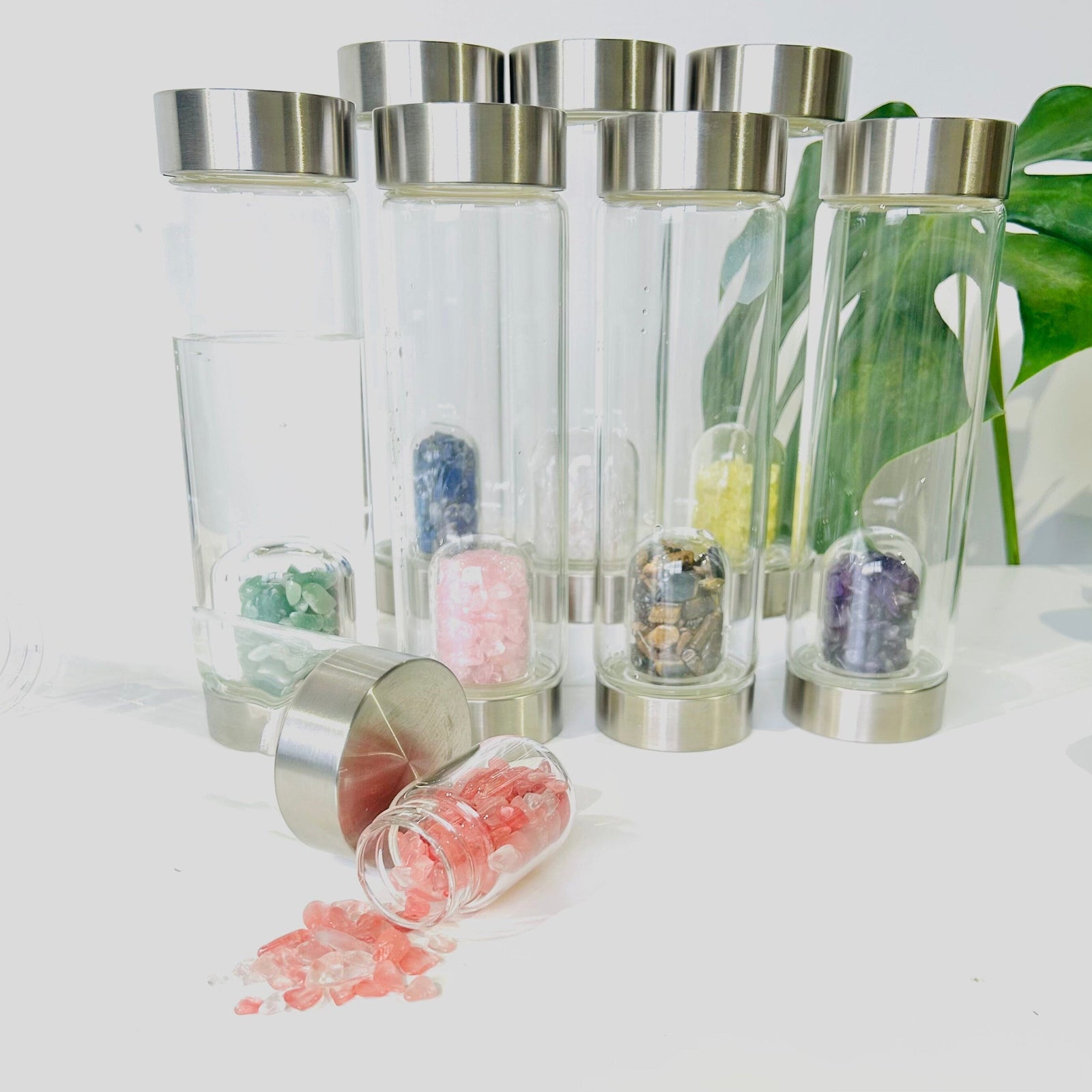 Gemstone Water Bottle, Amethyst Earth's Elements 