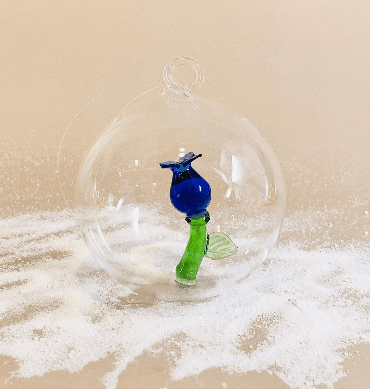 Glass Icon Ornament, Blue Flower ICHENDORF 