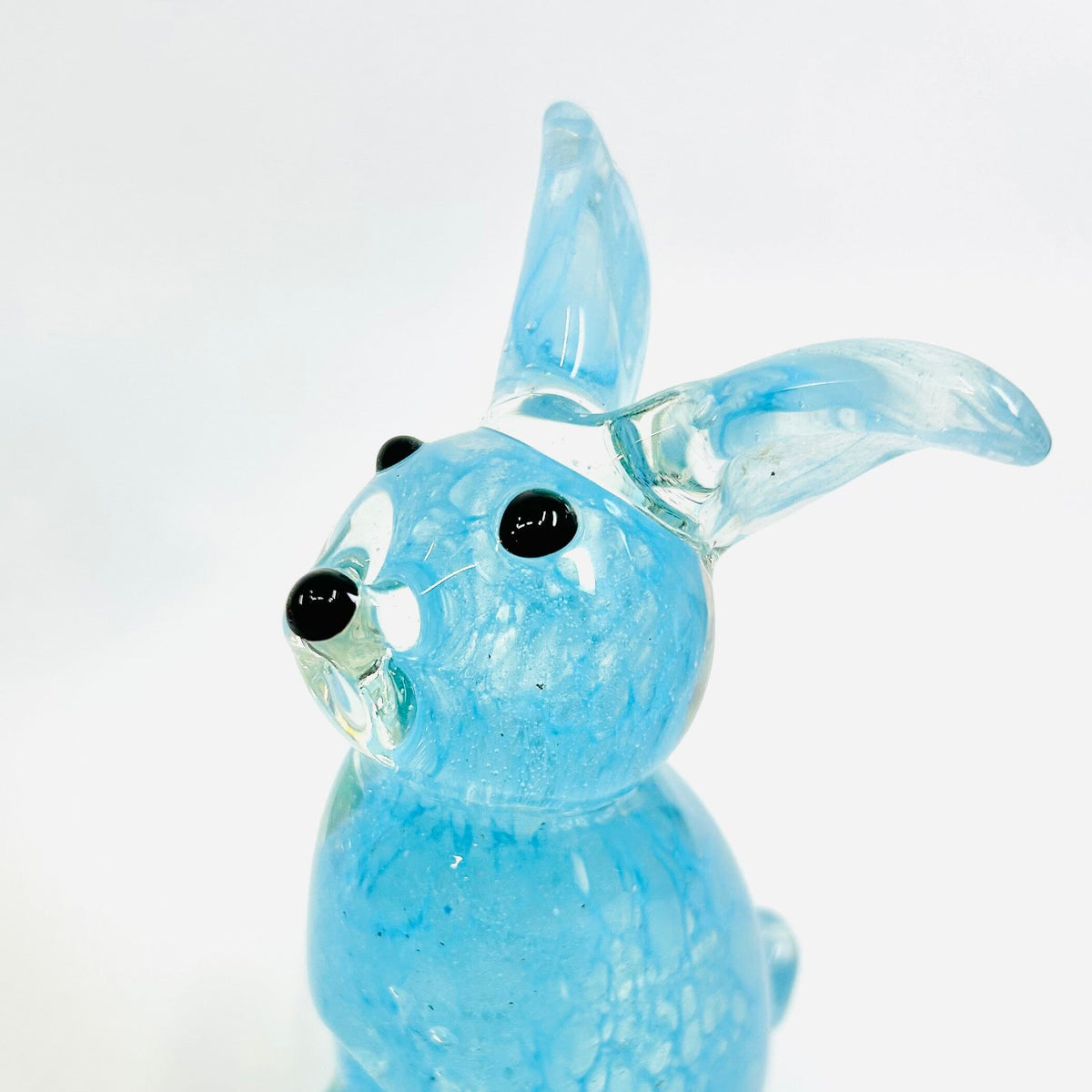 Baby Glass Bunny, Fluffy Blue Bum Decor Chesapeake Bay 
