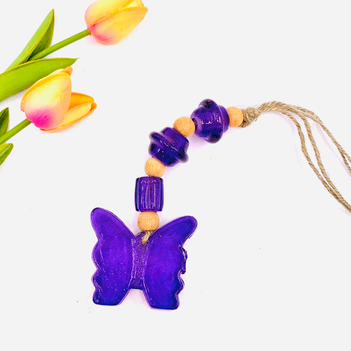 Glass Butterfly Suncatcher, Purple