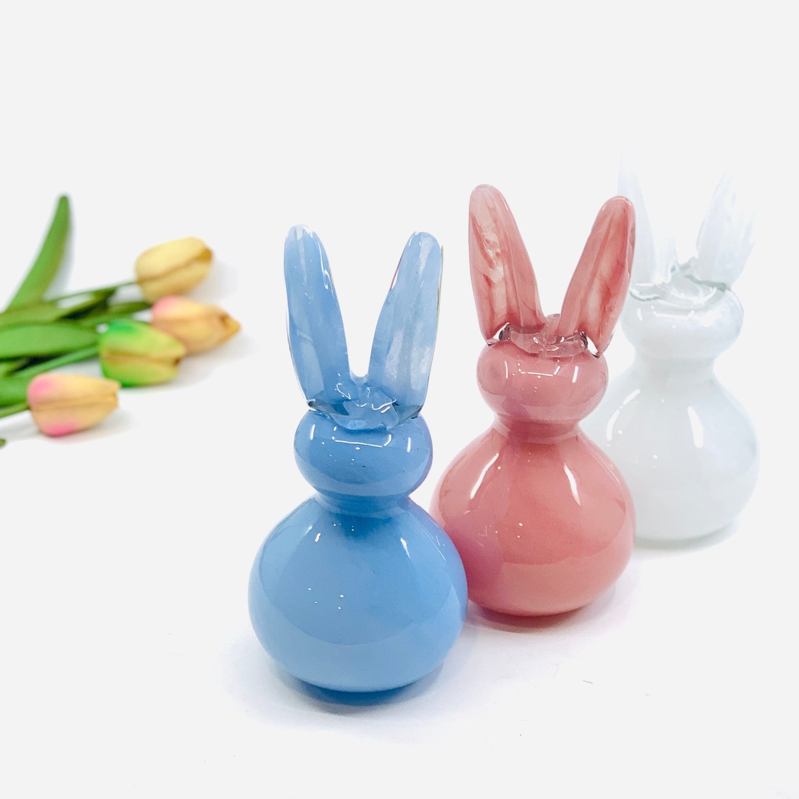 Glass "All Ears" Easter Rabbit, Blueberry Diamond Star 