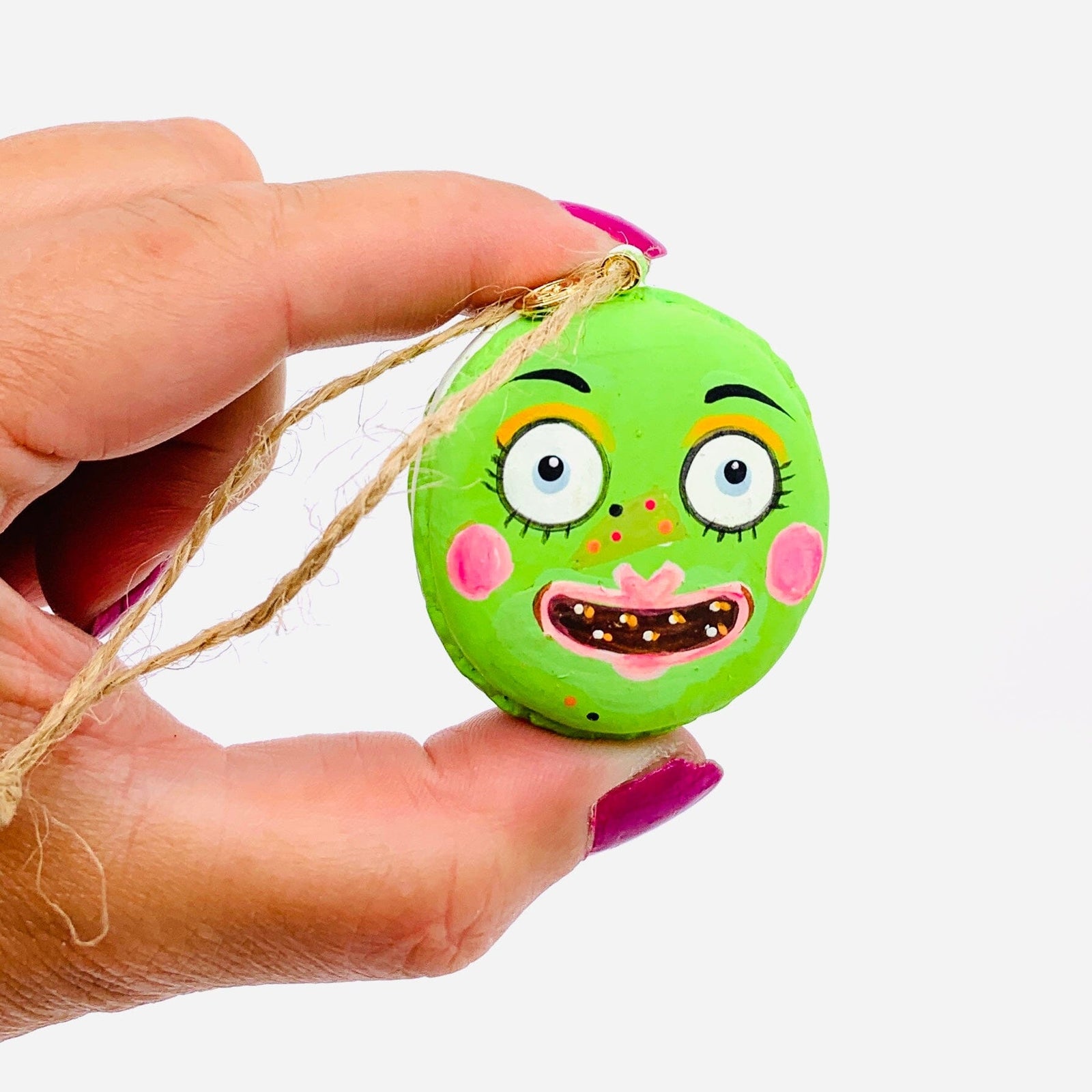 Fun Halloween Macaron Ornaments, Green One Hundred 80 Degrees 